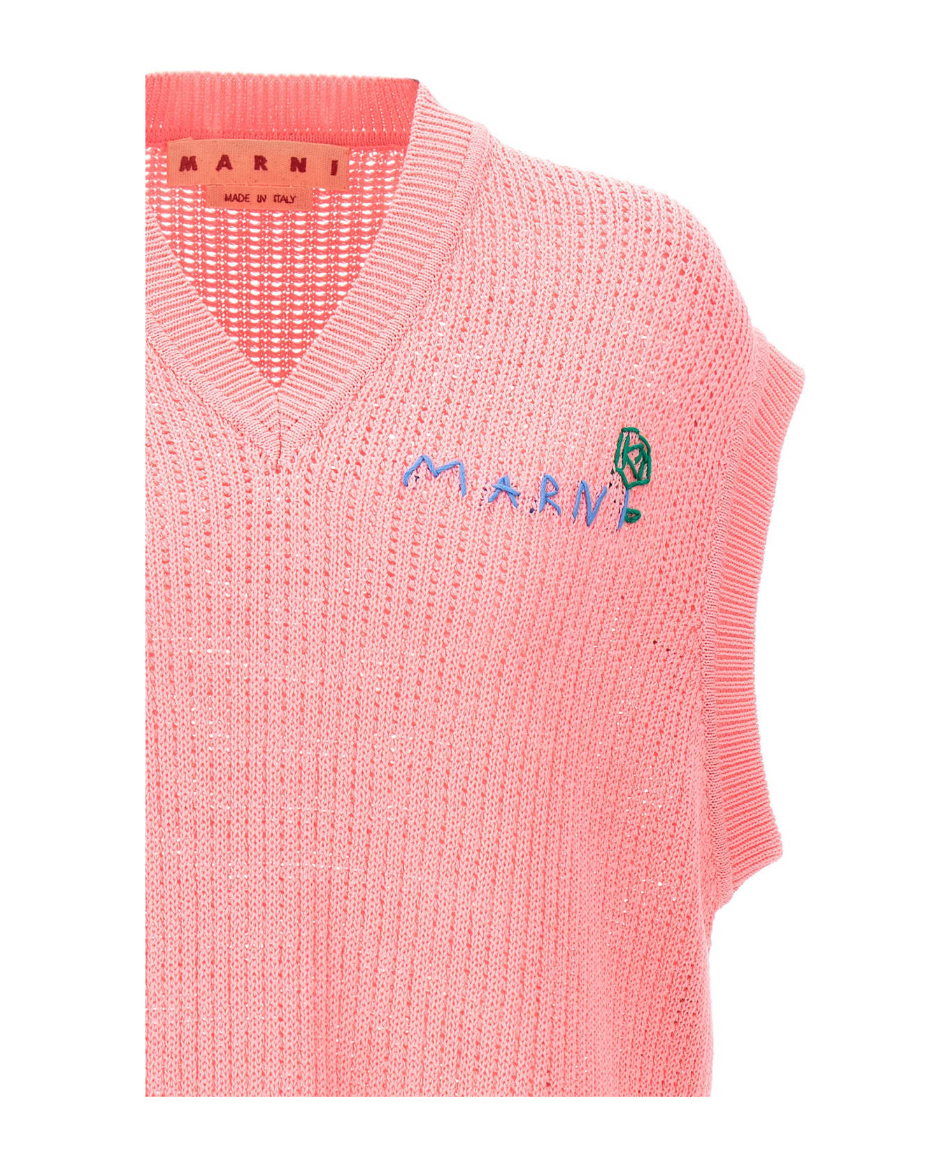 Marni Logo Embroidery Waistcoat - Fuchsia