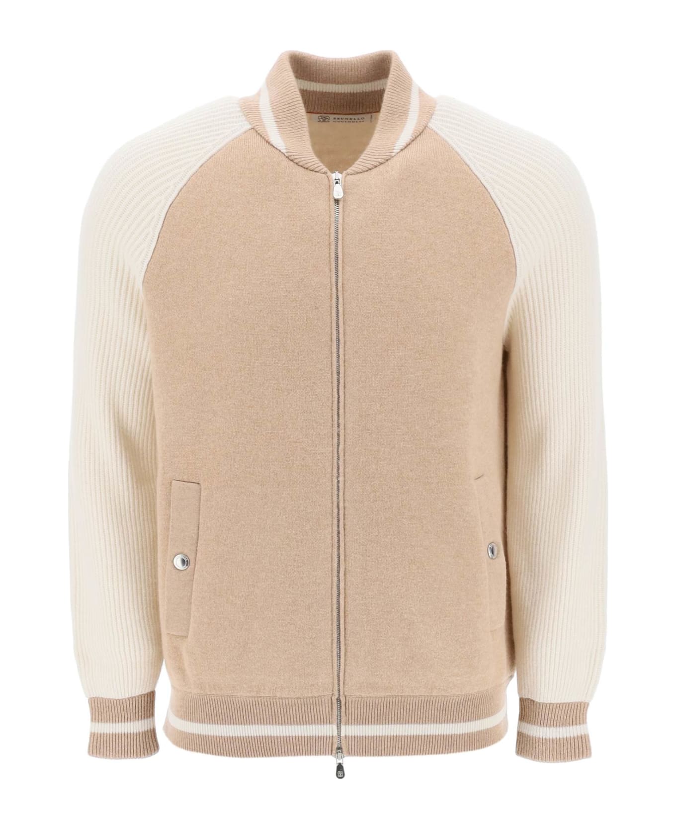 Brunello Cucinelli Bomber Jacket-inspired Cardigan - Cammello