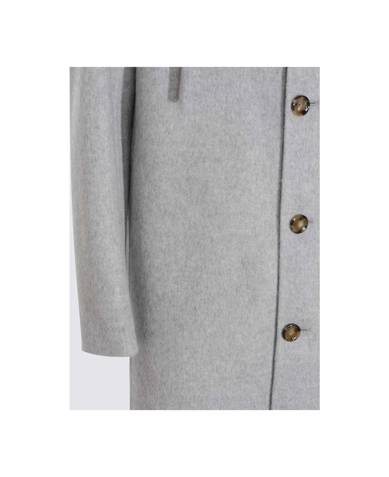 Lardini Grey Wool Coat - Perla