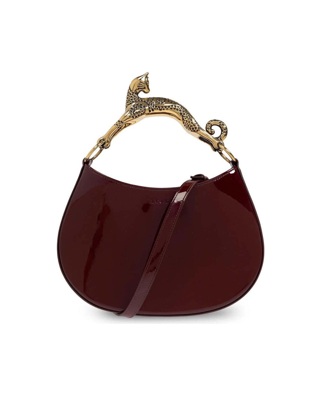 Lanvin Curve-edged Small Cat Handled Tote Bag - Bordeaux