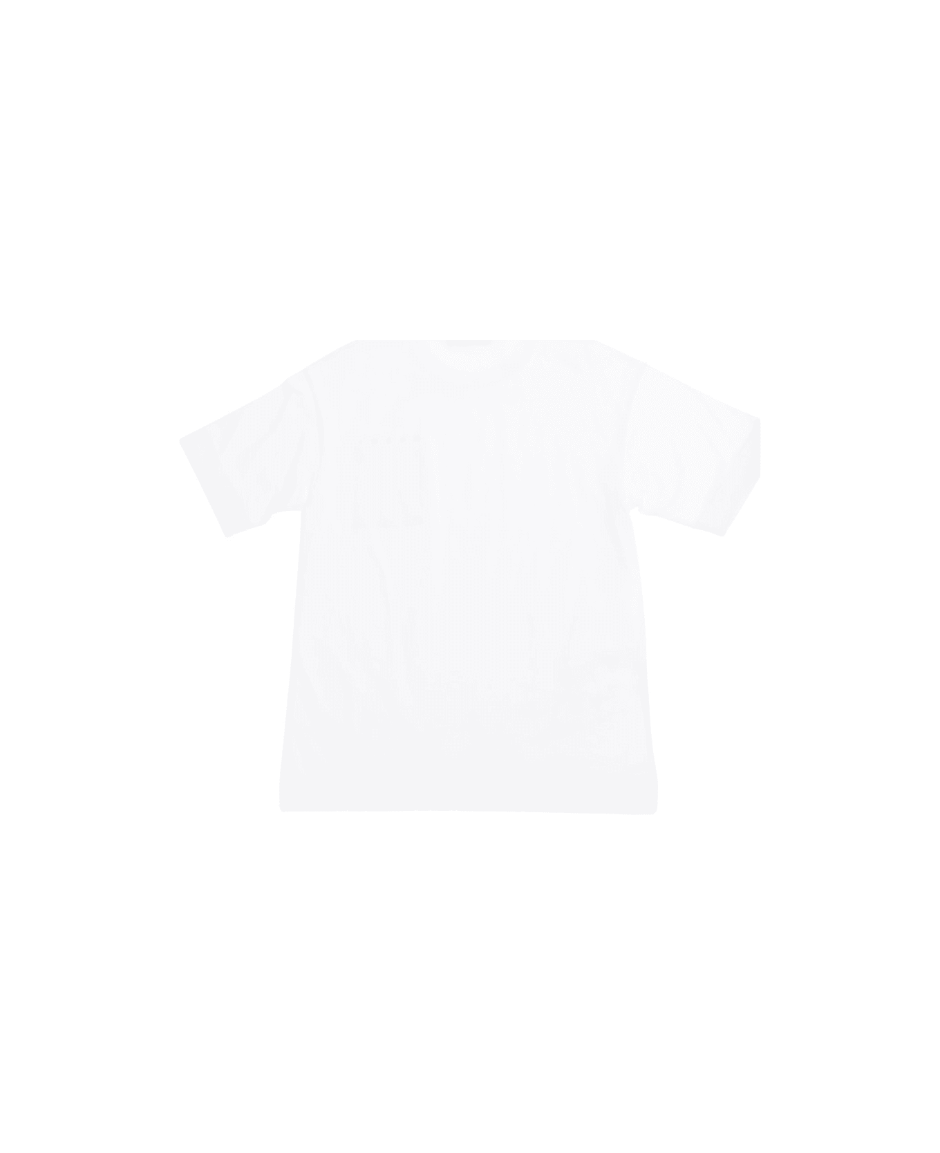 Marni White Crewneck T-shirt With Logo Lettering On The Front In Cotton Boy - White