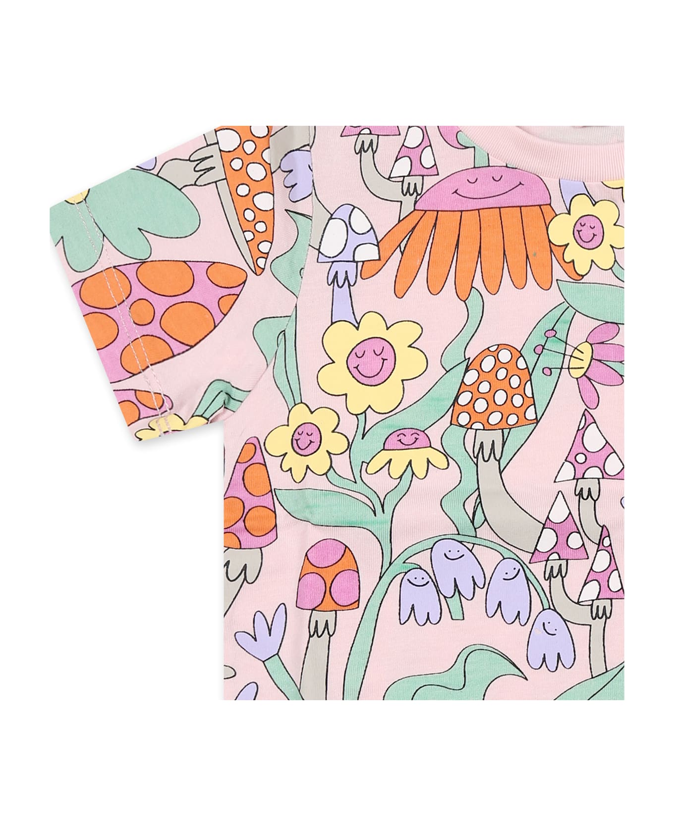 Stella McCartney Kids Pink T-shirt For Baby Girl With Flowers - Pink