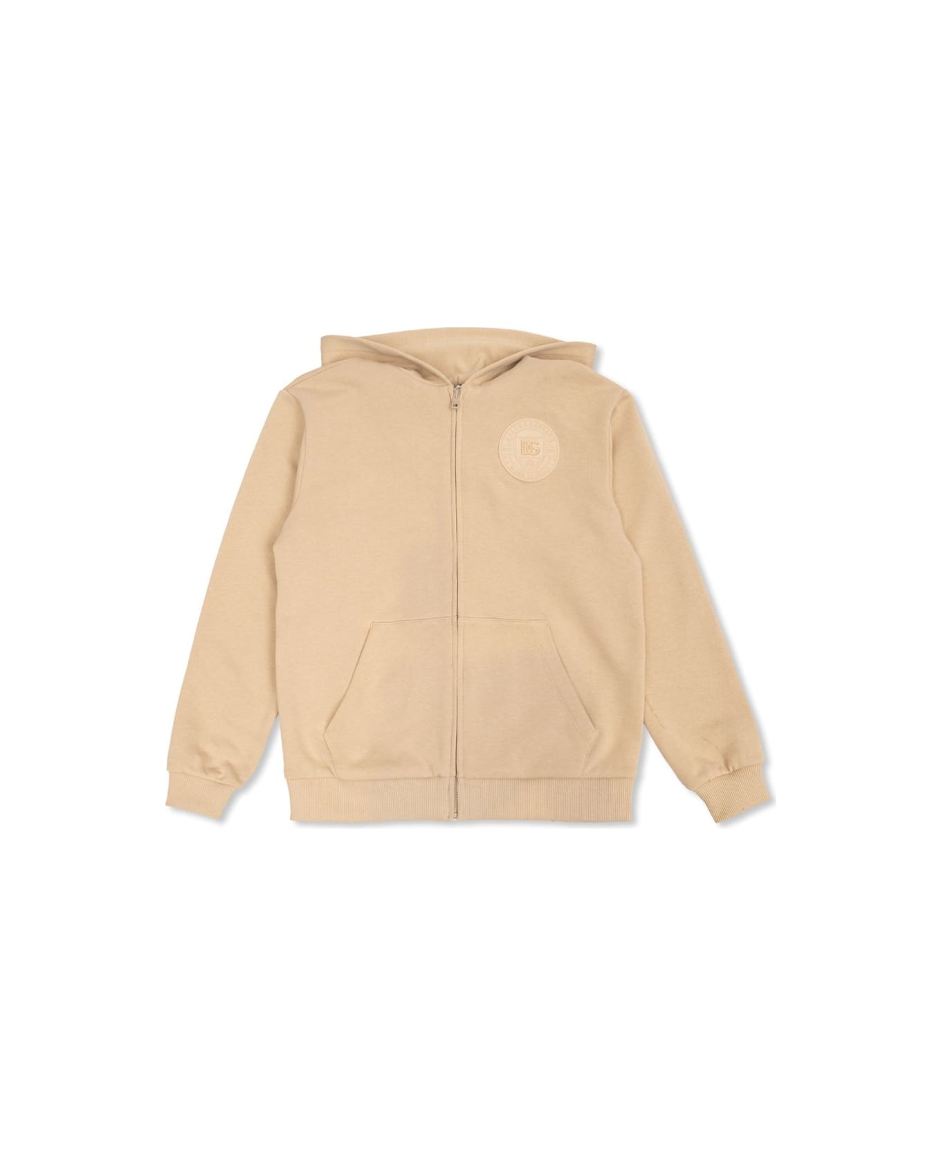 Dolce & Gabbana Logo Patch Hoodie - Beige