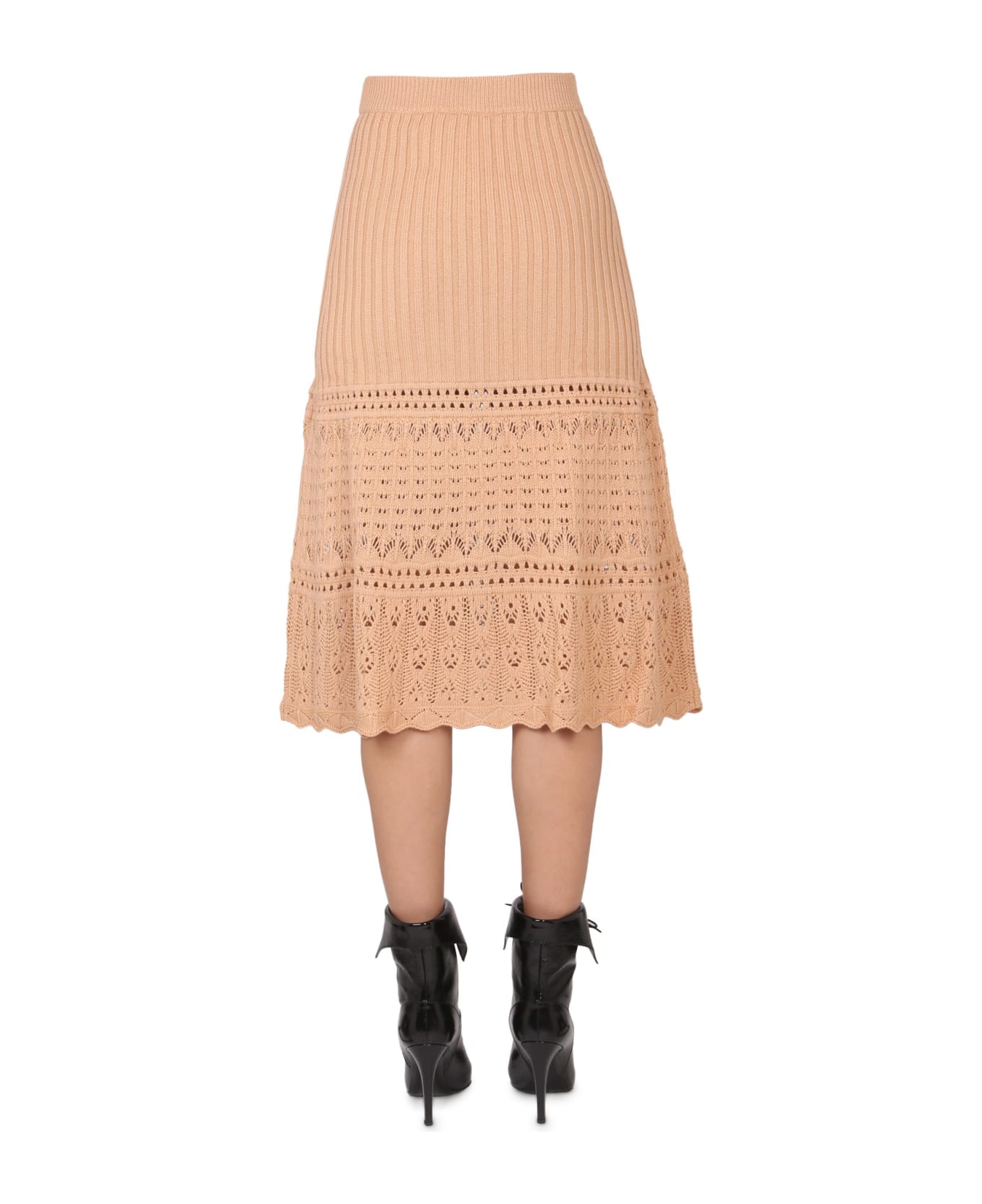 Boutique Moschino Midi Skirt - BEIGE