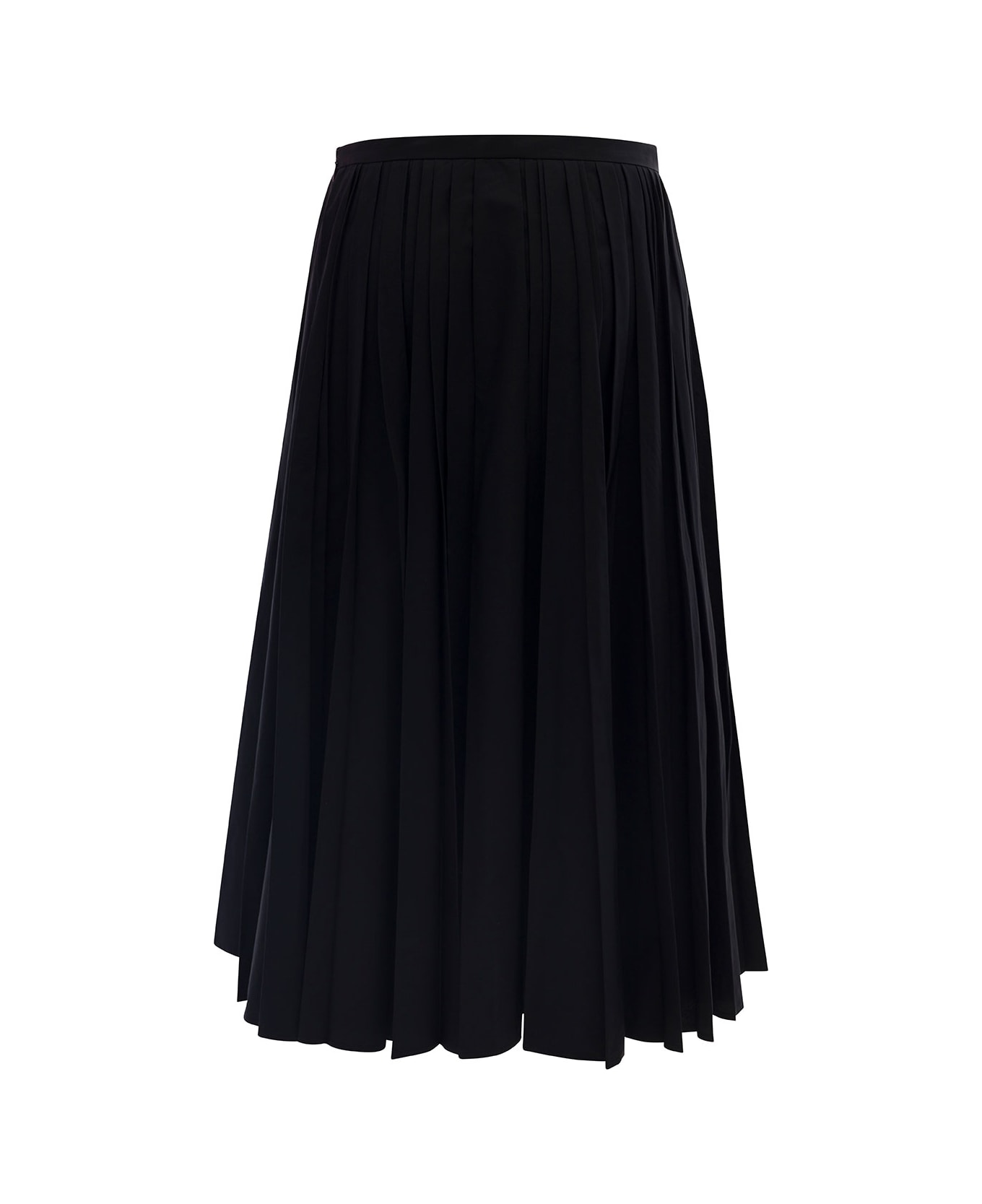Philosophy di Lorenzo Serafini Midi Black Pleated Skirt In Lighttaffeta Woman - Black