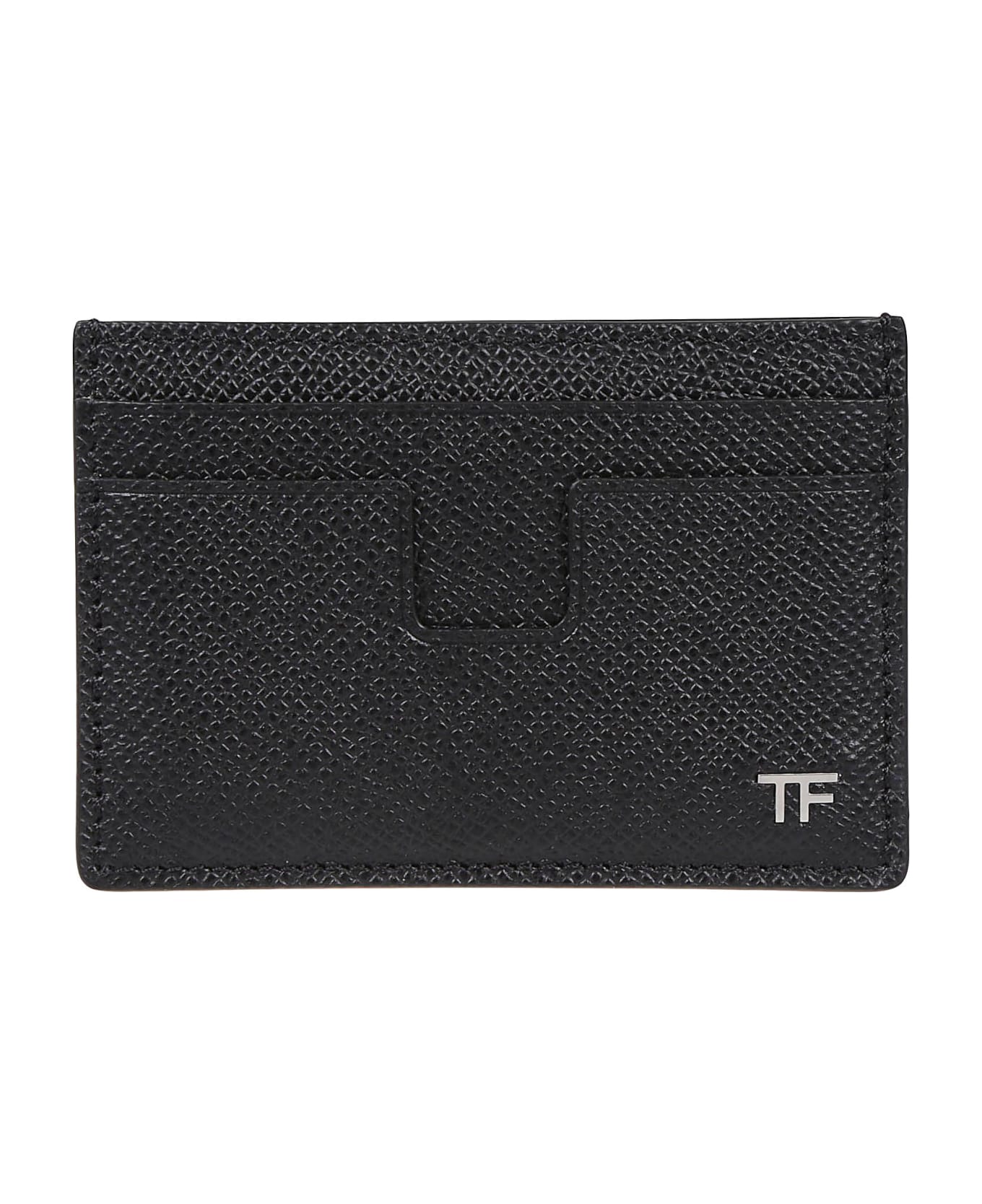 Tom Ford Logo Plaque Classic Credit Card Holder - Black