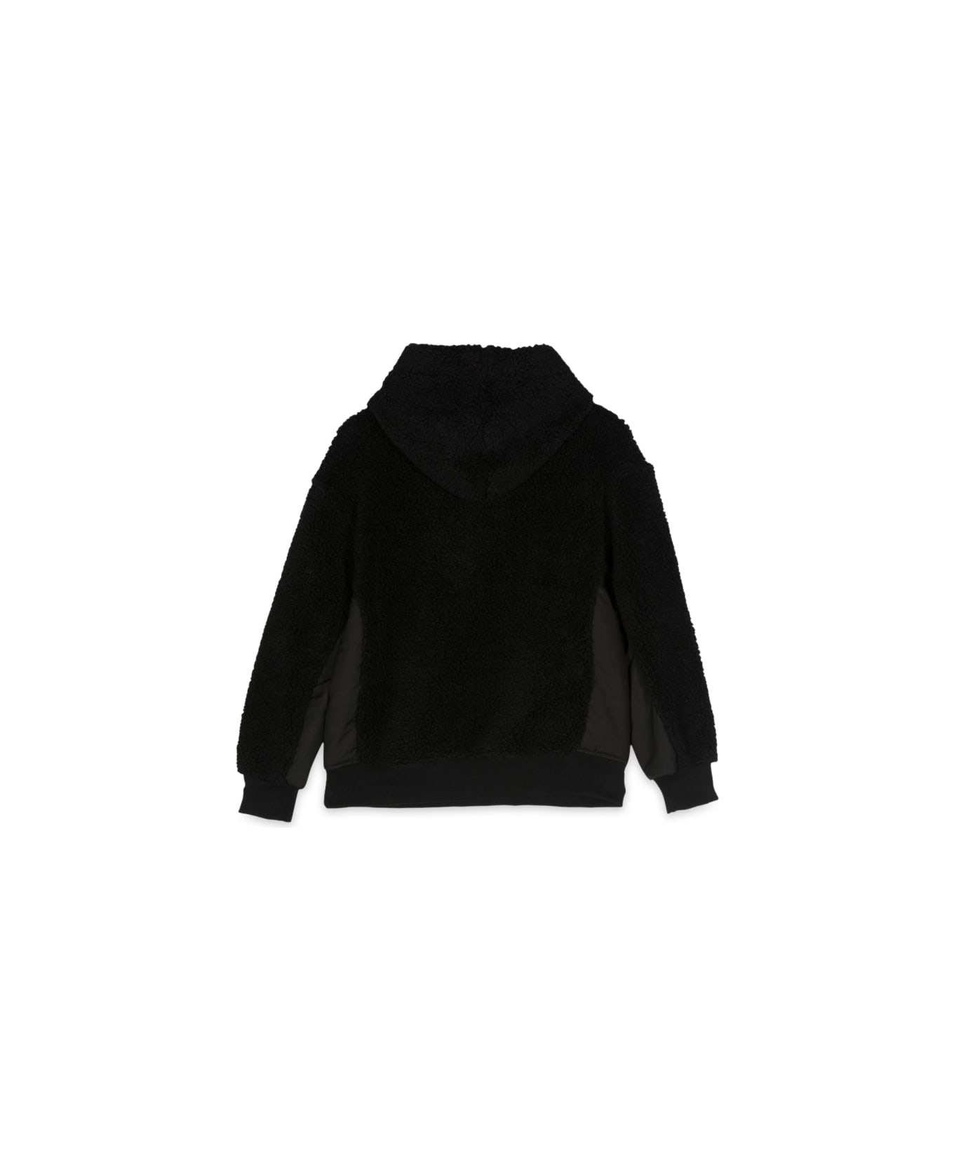 MSGM Teddy Bear+nylon Hoodie - BLACK