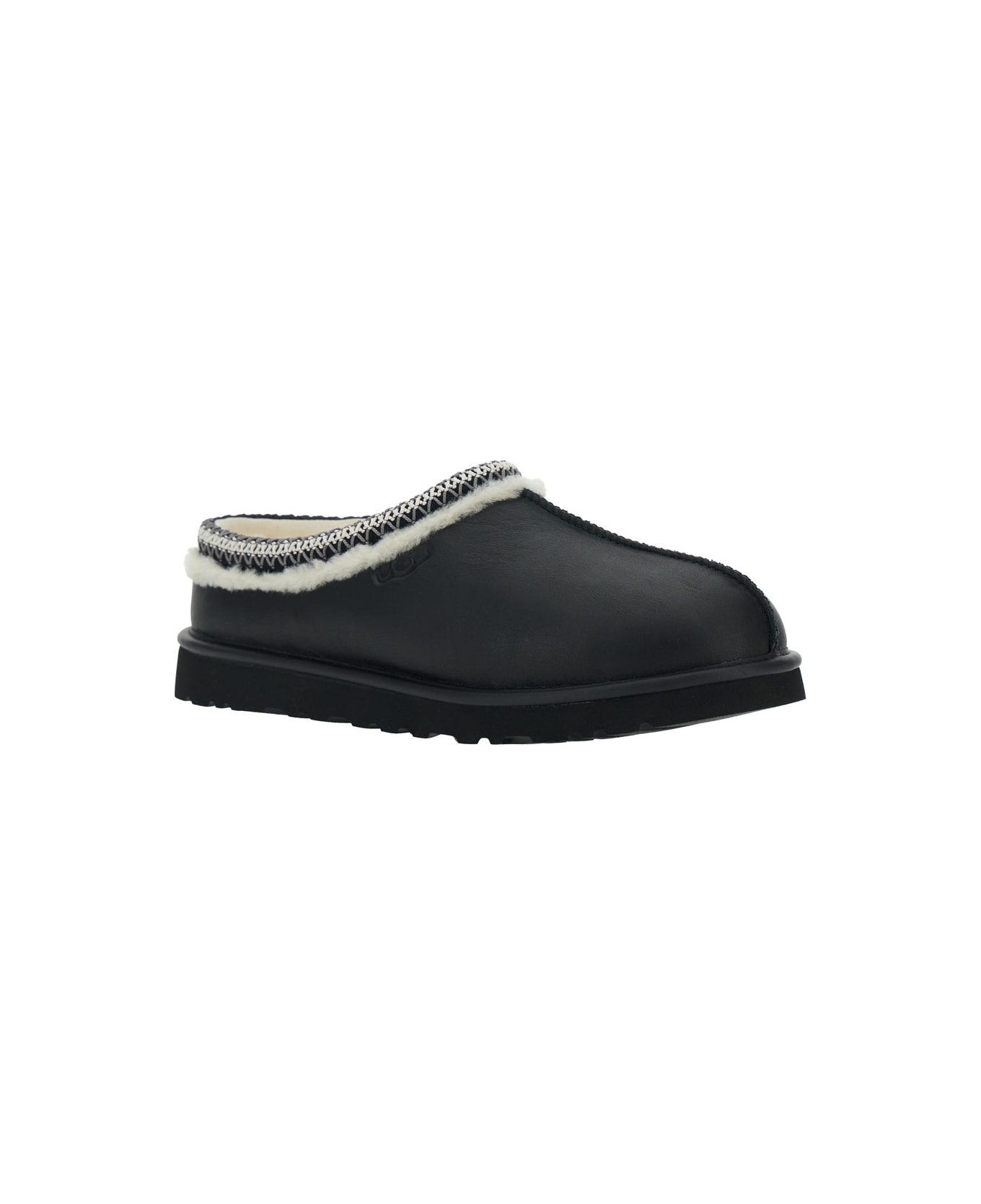 UGG 
tasman
 Black Mules With Embossed Logo In Leather Man - Black