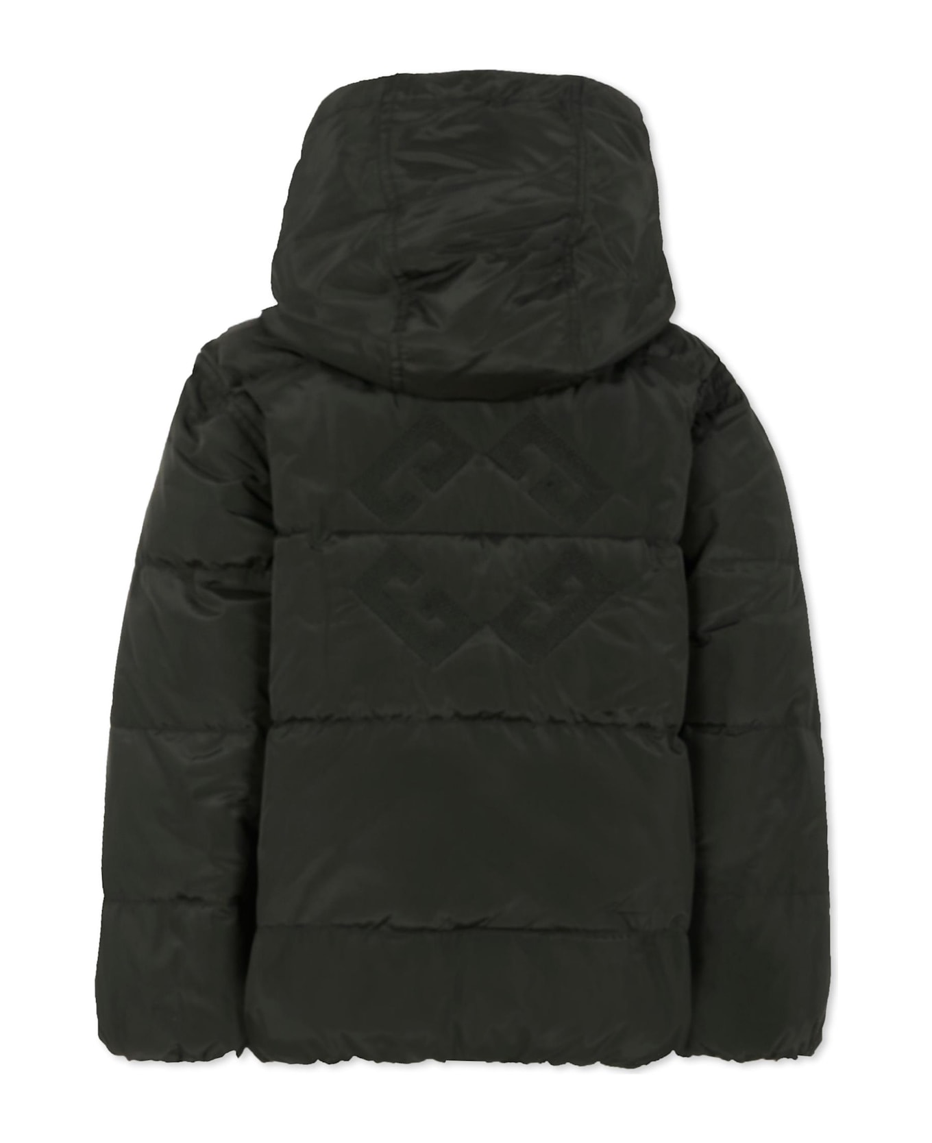 Givenchy Black Down Jacket For Kids With 4g Motif - Black