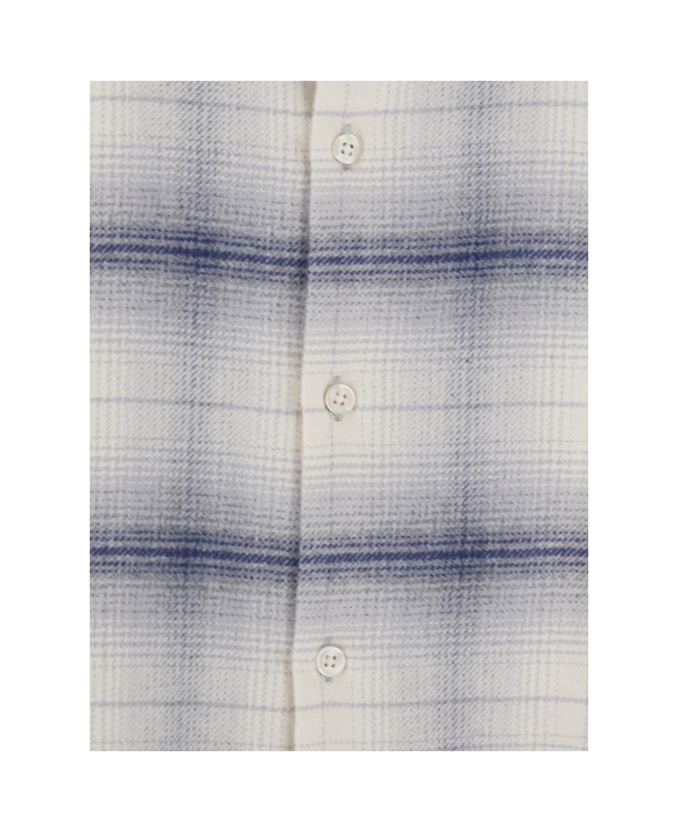 Won Hundred Grey Shirt With Classic Collar And All-over Check Motif In Cotton Man - Grey