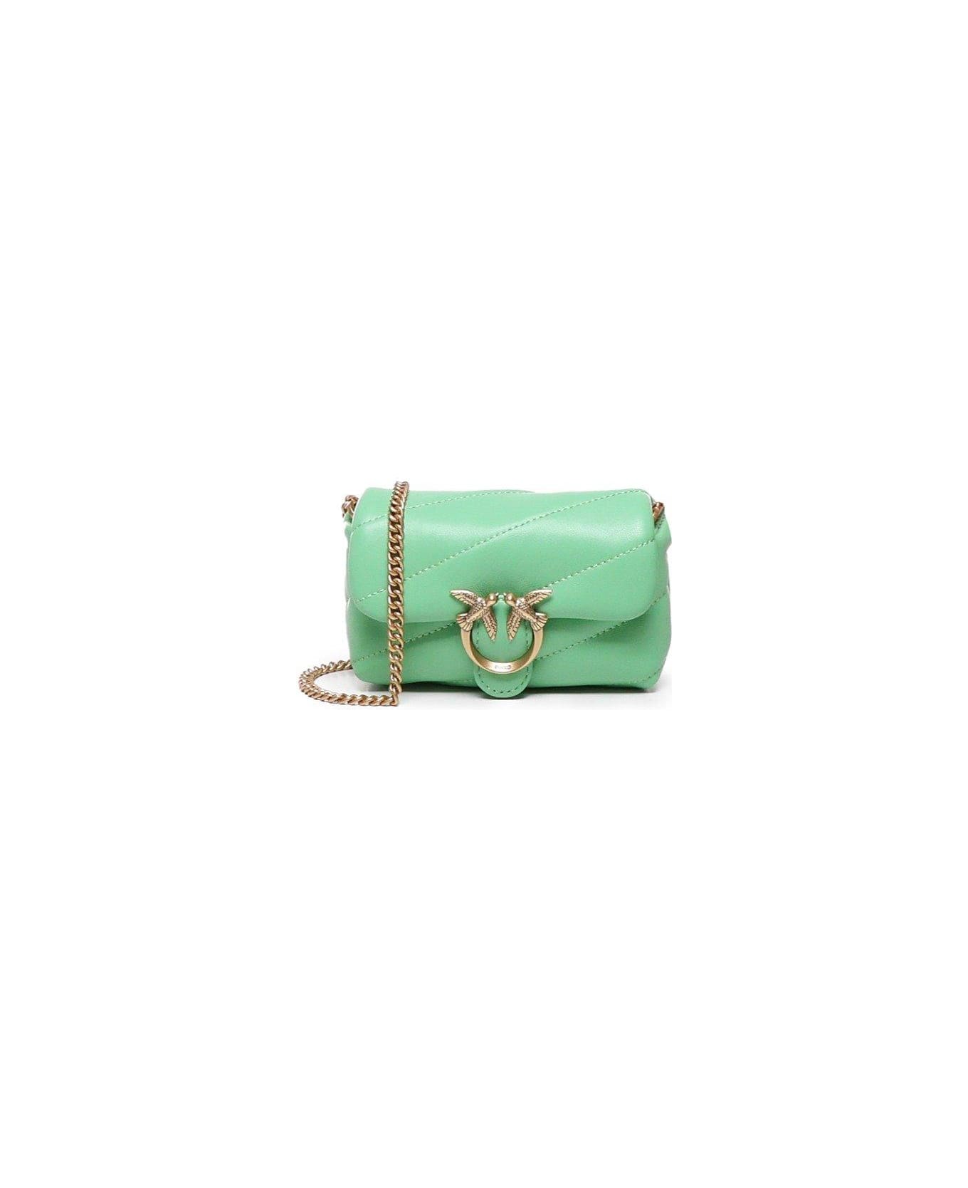 Pinko Green Micro Love Puff Maxi Quilt Bag - Green