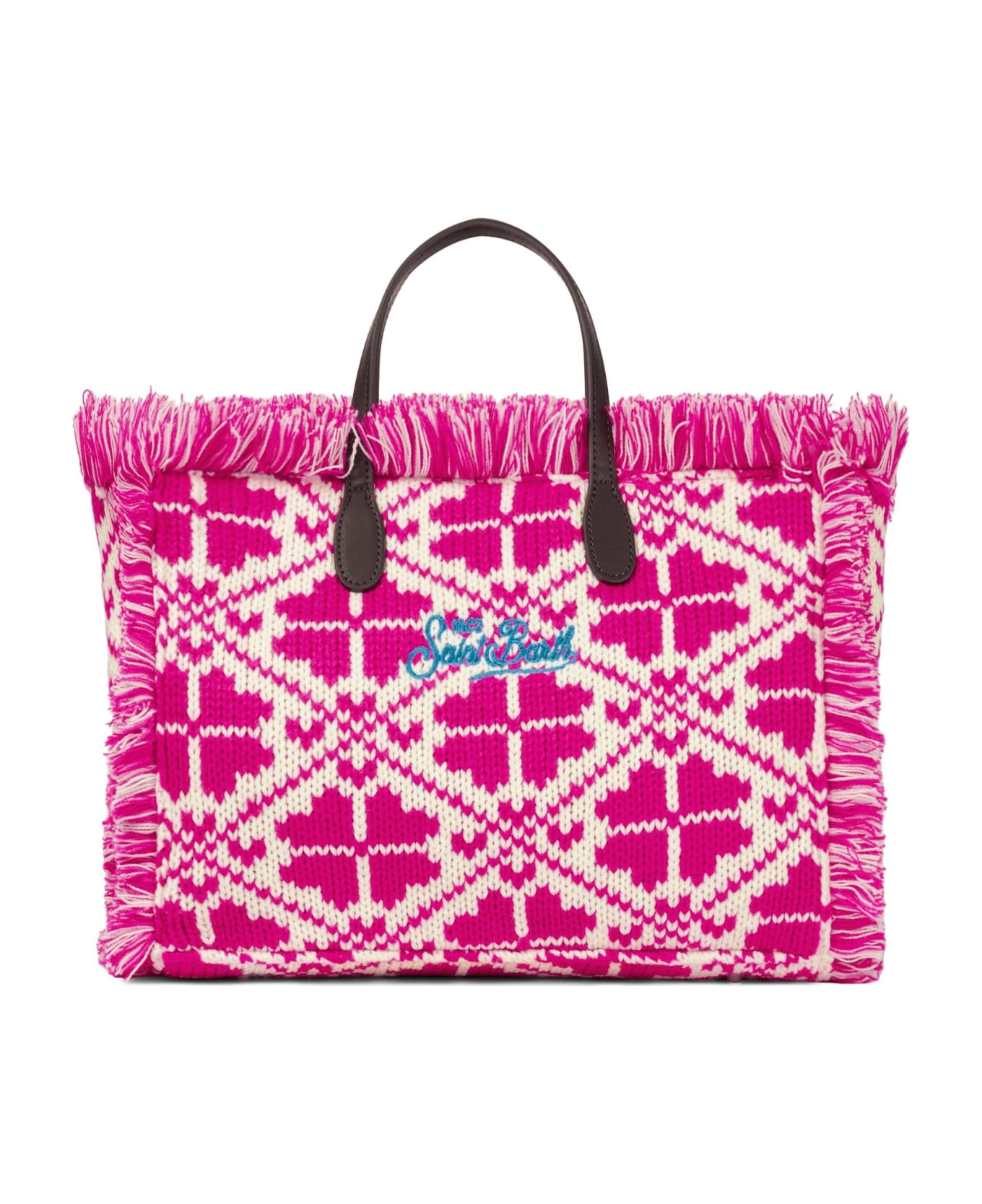 MC2 Saint Barth Colette Wooly Handbag With Fair Isle Pattern - PINK