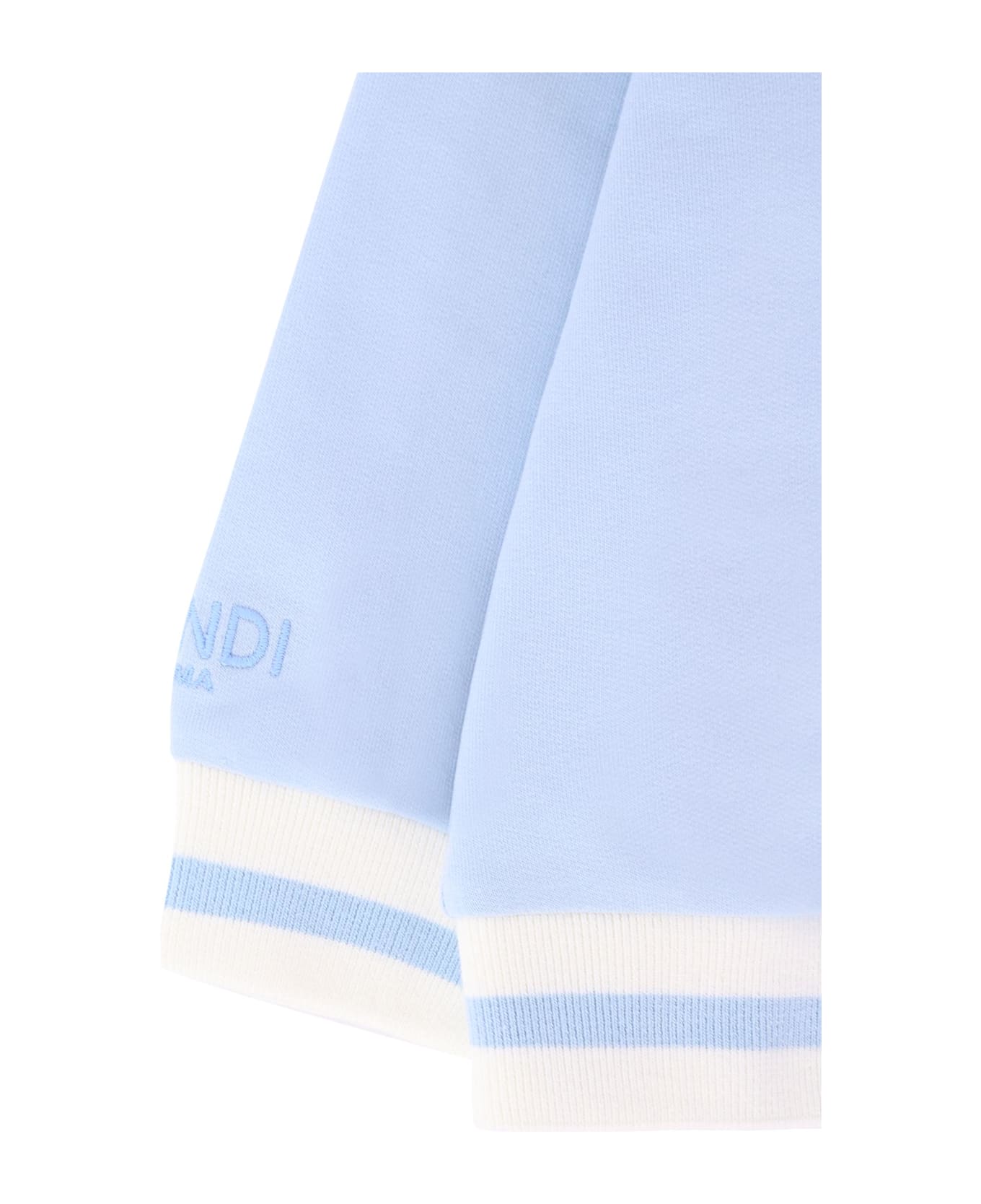 Fendi Light Blue Sweatshirt For Baby Boy With Teddy Bear - Light Blue