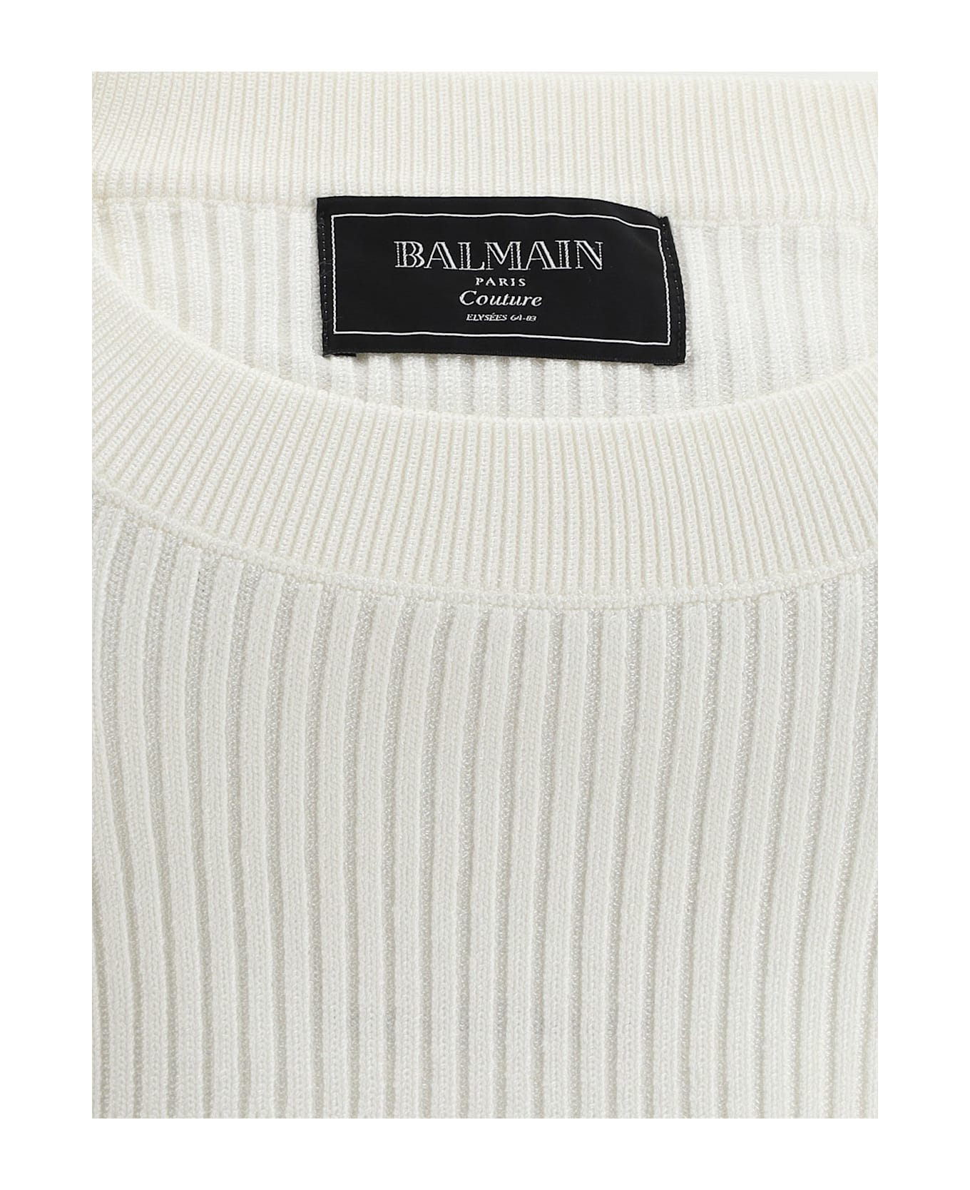 Balmain Cropped Top - Blanc