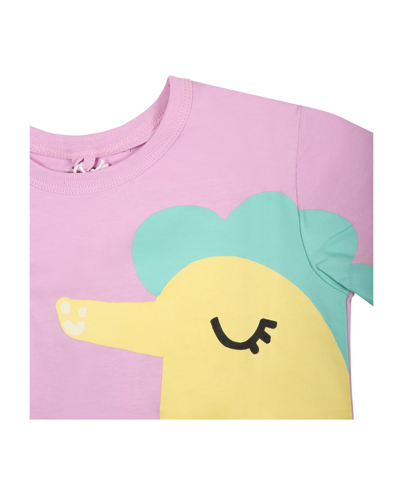 Stella McCartney Kids Pink T-shirt For Girl With Seahorse - PINK Tシャツ＆ポロシャツ