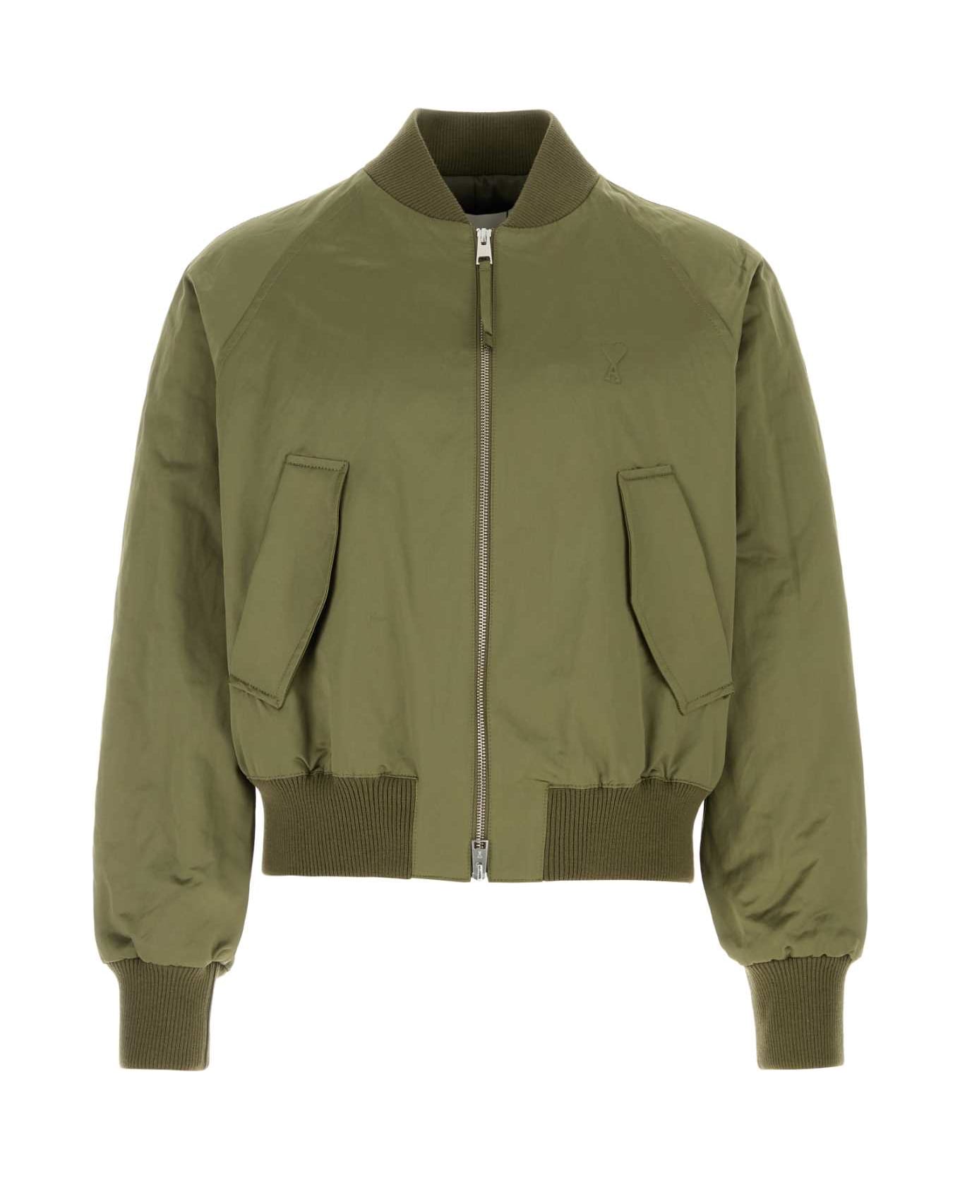 Ami Alexandre Mattiussi Green Cotton Blend Bomber Jacket - LODEN