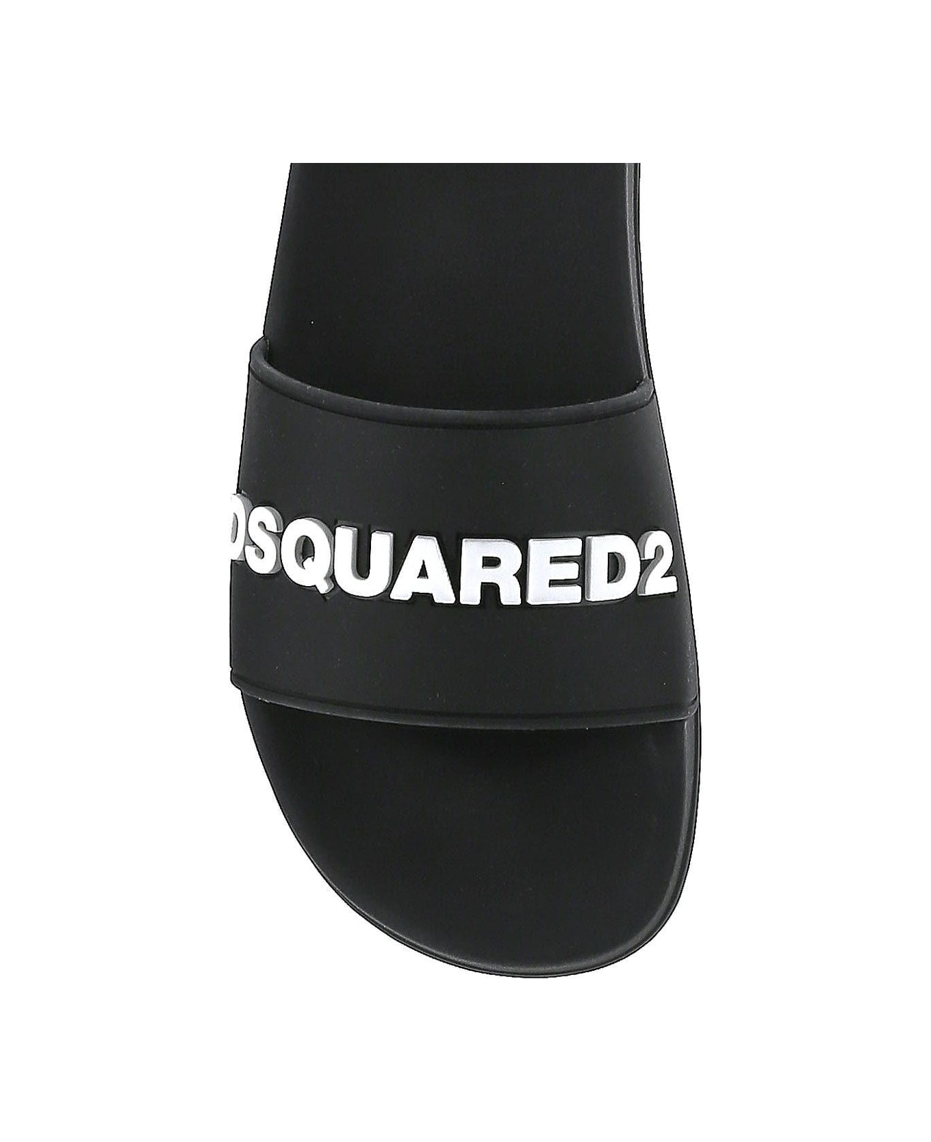 Dsquared2 Logo Embossed Slides - Nero