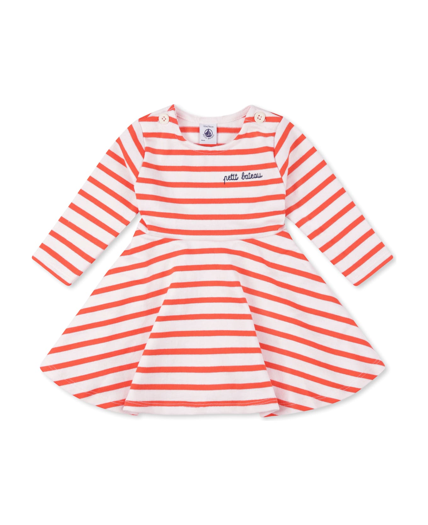 Petit Bateau Multicolor Dress For Baby Girl With Logo - Multicolor