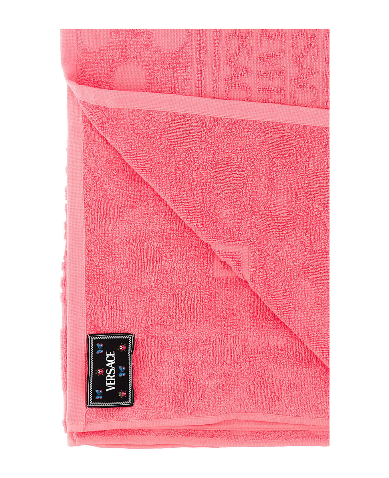 Versace 'versace Allover Polka Dot' Capsule Bath Towel - Pink タオル