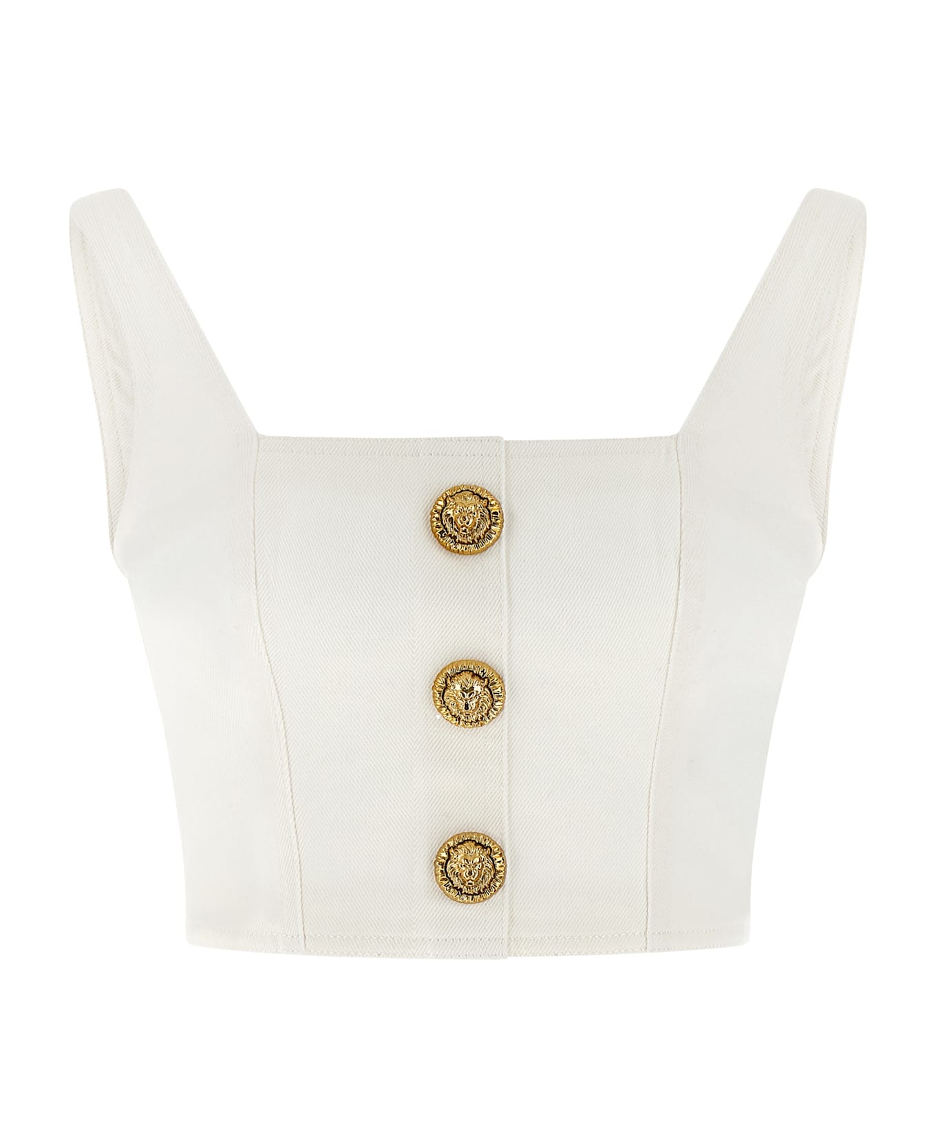 Balmain Button Top - White