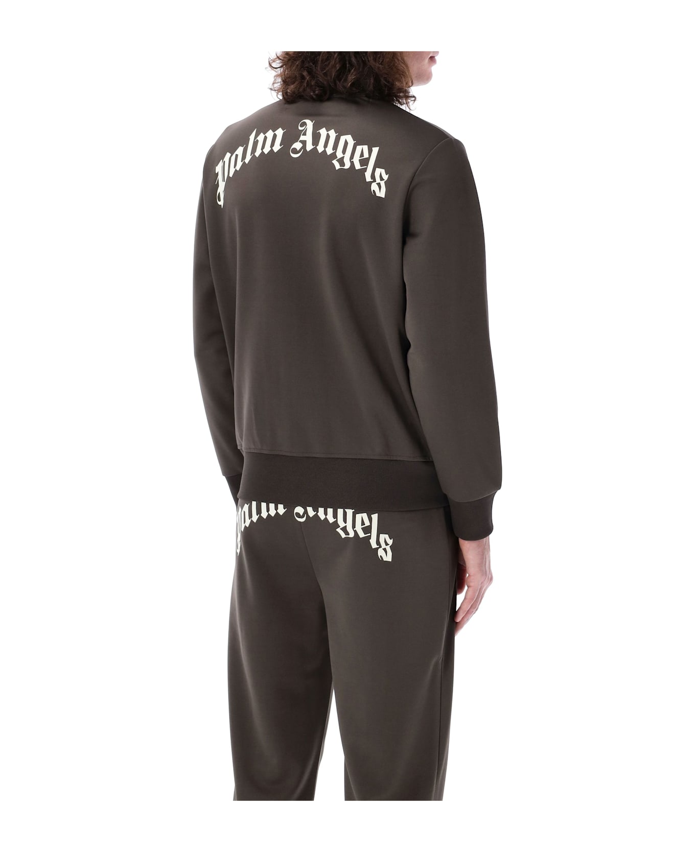 Palm Angels Curved Logo Track Jacket - GREY