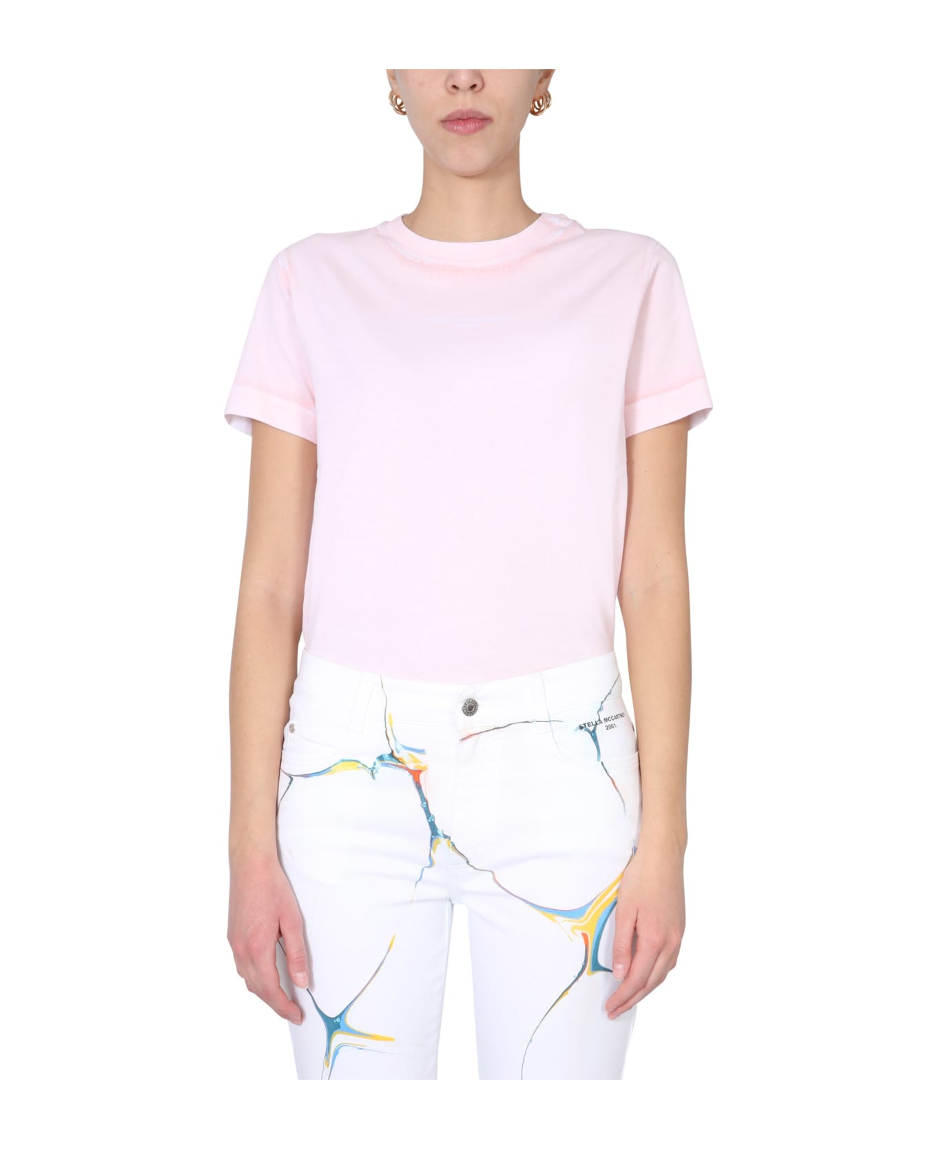 Stella McCartney Crew Neck T-shirt - Rosa Tシャツ