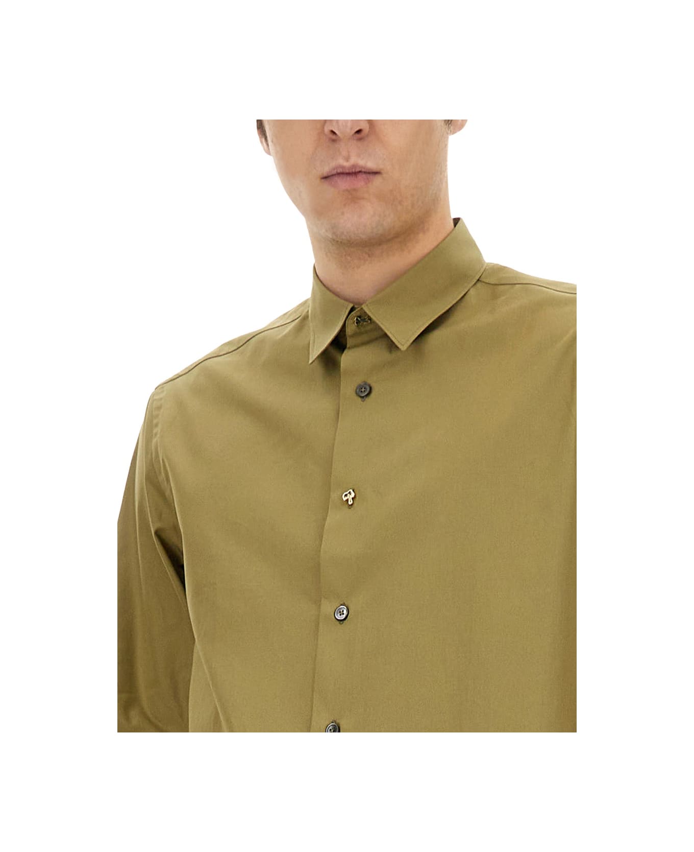 Paul Smith Cotton Shirt - MILITARY GREEN
