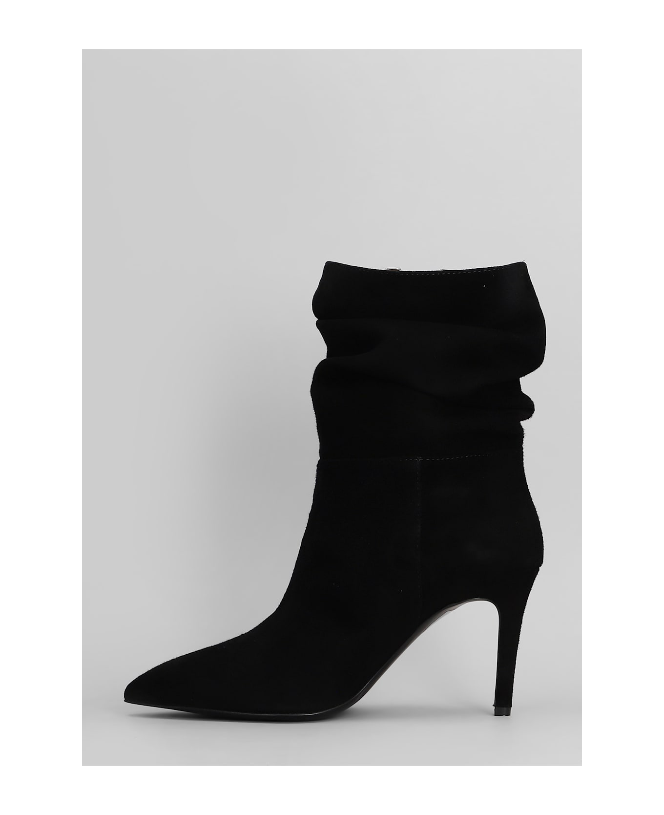 Via Roma 15 High Heels Ankle Boots In Black Suede - black