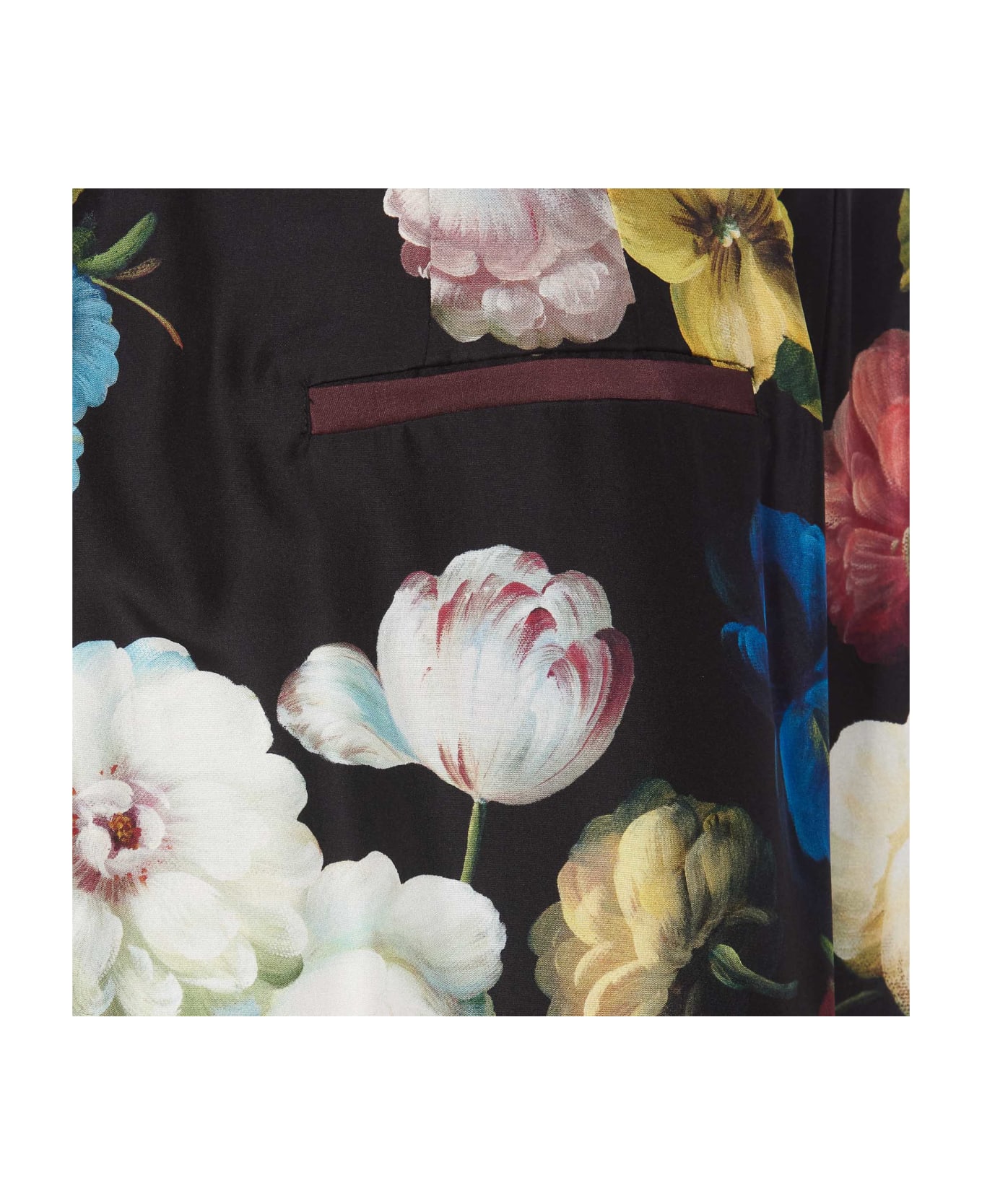 Dolce & Gabbana Pants With Floral Print - black