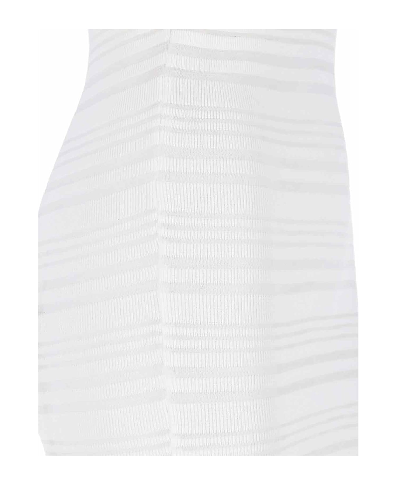 ANDREĀDAMO Knitted Midi Dress - White