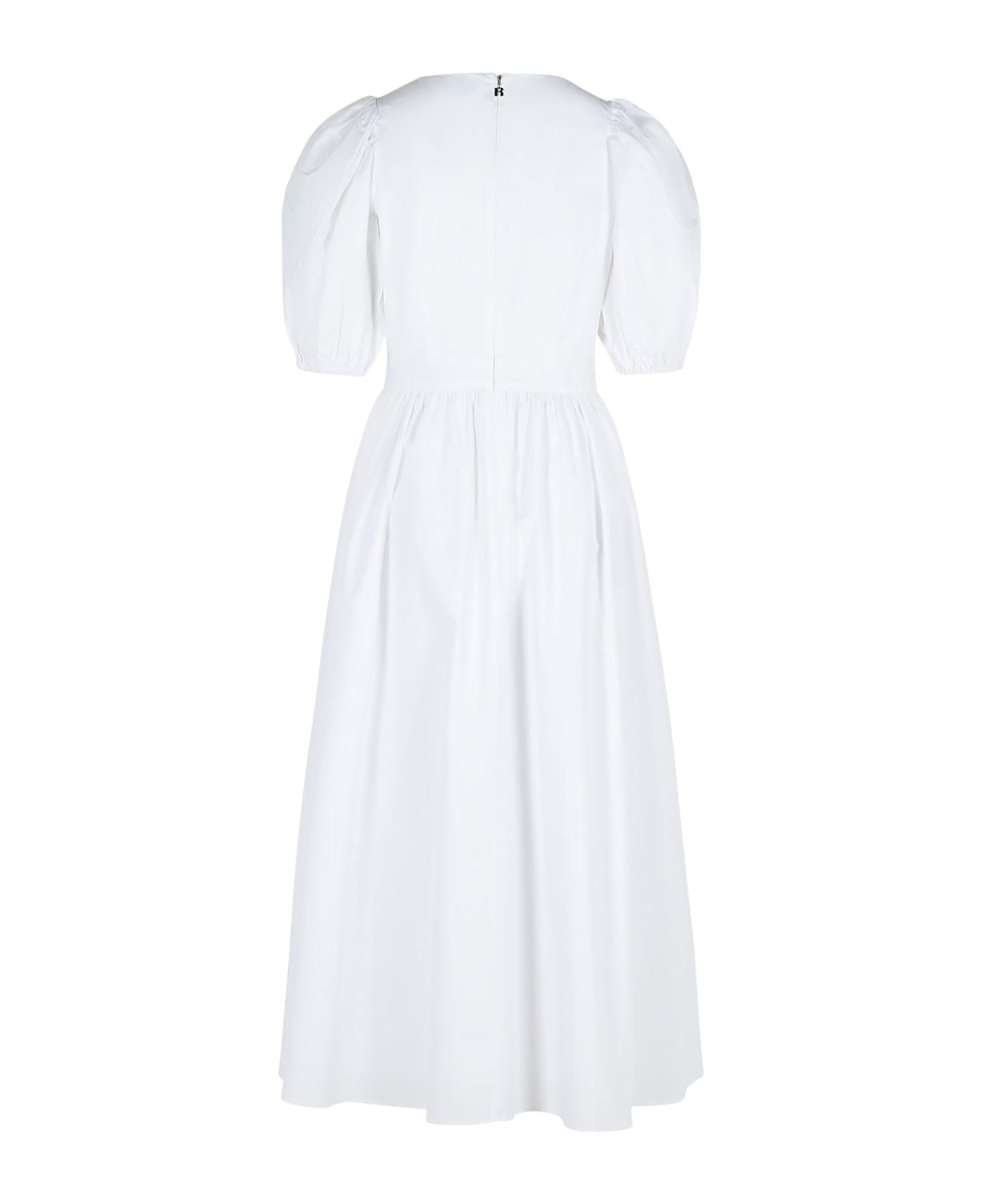 Rotate by Birger Christensen Puff Sleeve Midi Dress - White