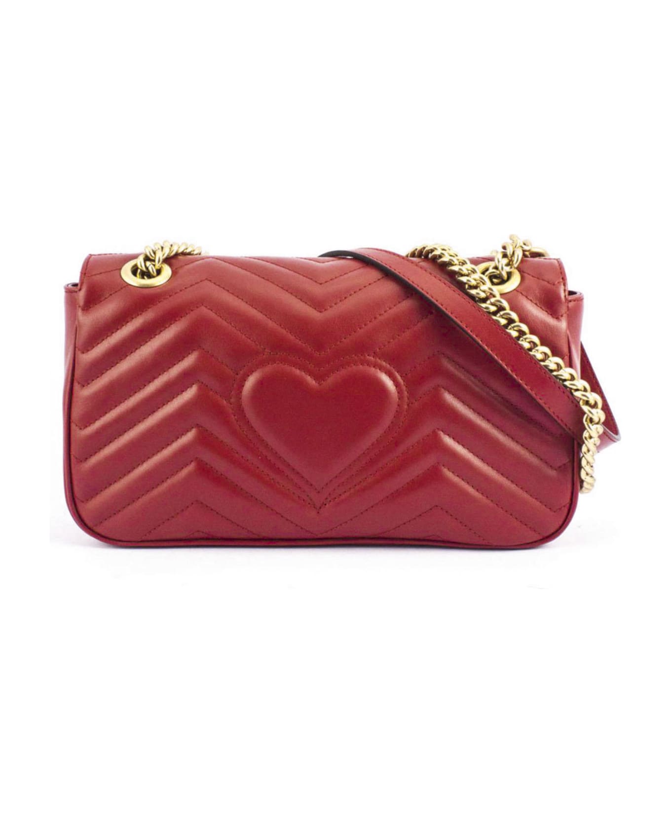 Gucci Gg Marmont Red Matelassè Leather - Rosso