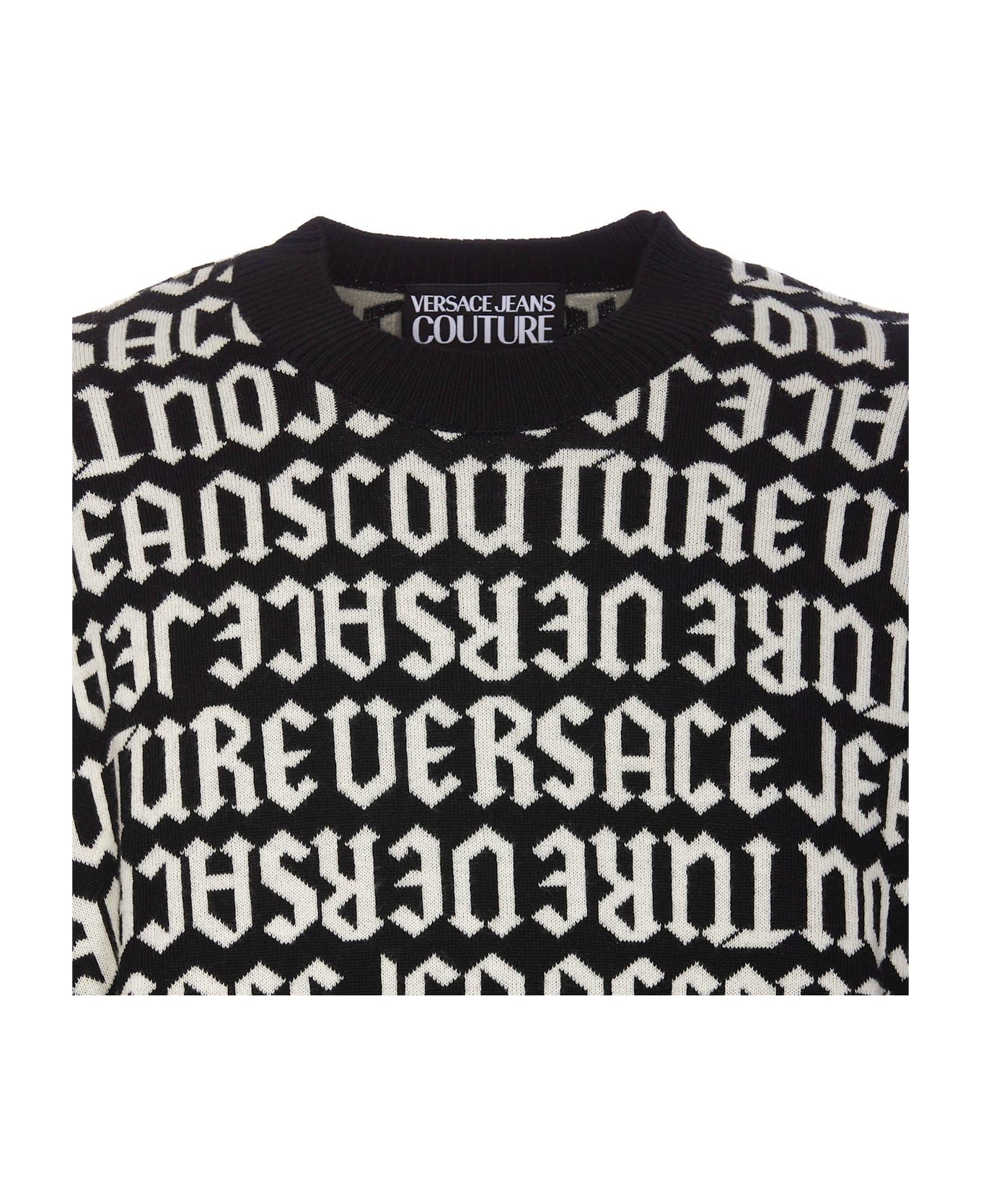 Versace Jeans Couture Logomania Crewneck Jumper - Black