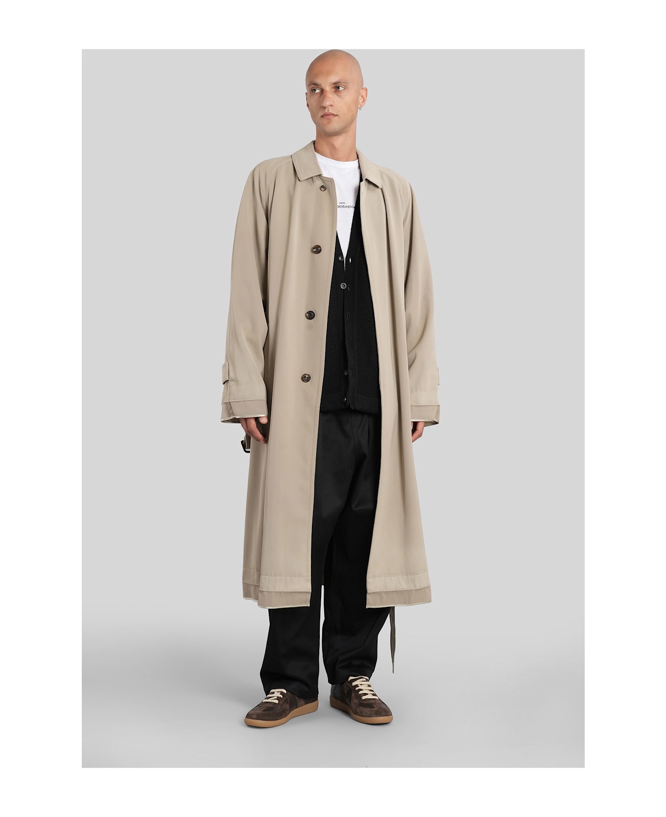 Maison Margiela Trench In Beige Wool - beige