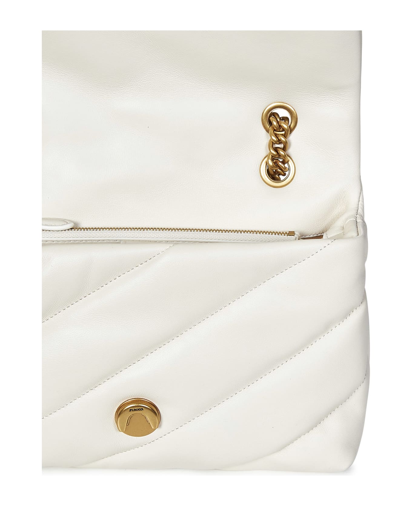 Pinko Classic Love Bag Puff Maxi Quilt Shoulder Bag - White