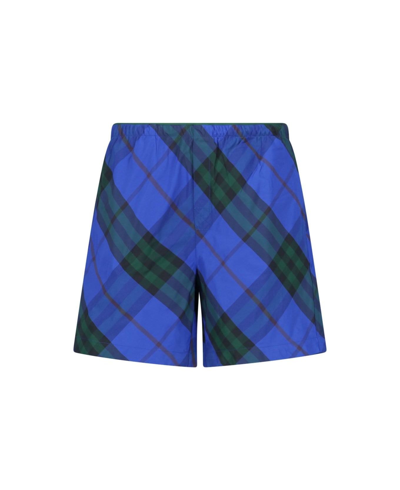 Burberry Check Swim Shorts - Blu