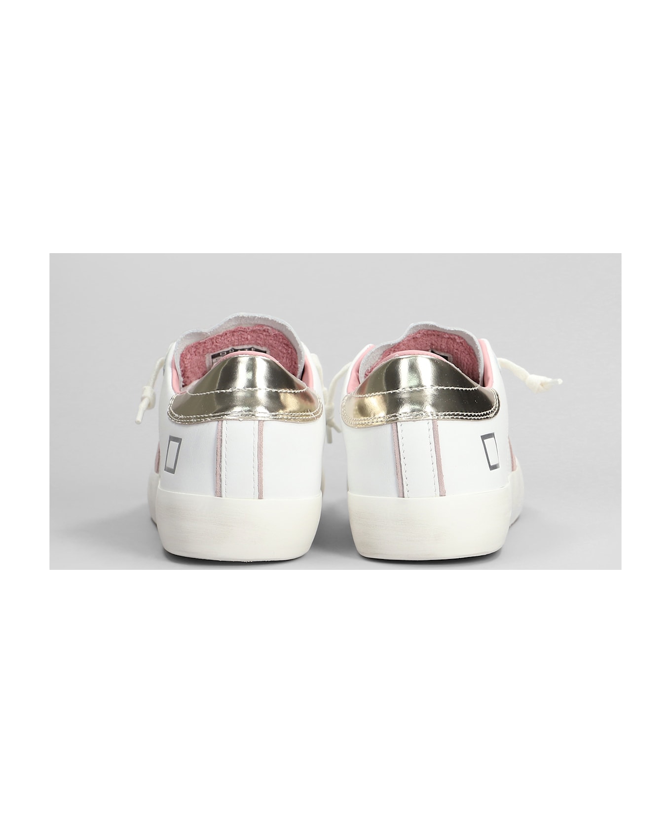 D.A.T.E. Hill Low Sneakers In White Leather - WHITE PLATINUM