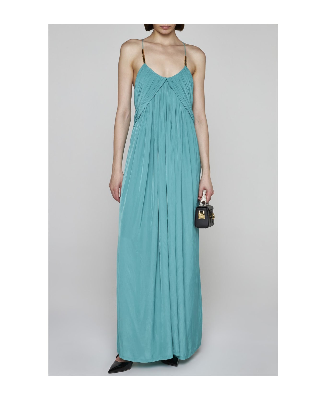 Lanvin Pleated Long Dress - GREEN ワンピース＆ドレス