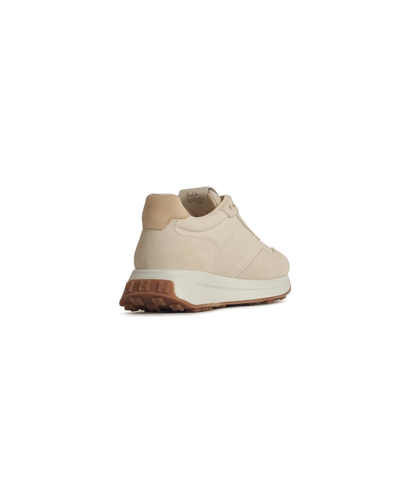 Hogan 'h641' Beige Leather Sneakers - Pink