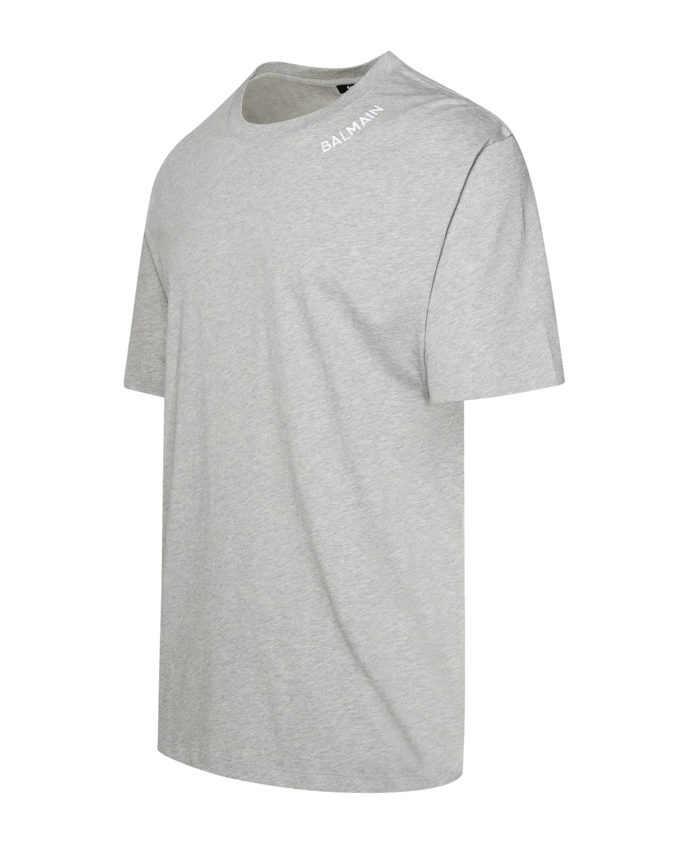 Balmain Grey Cotton T-shirt - Grey シャツ