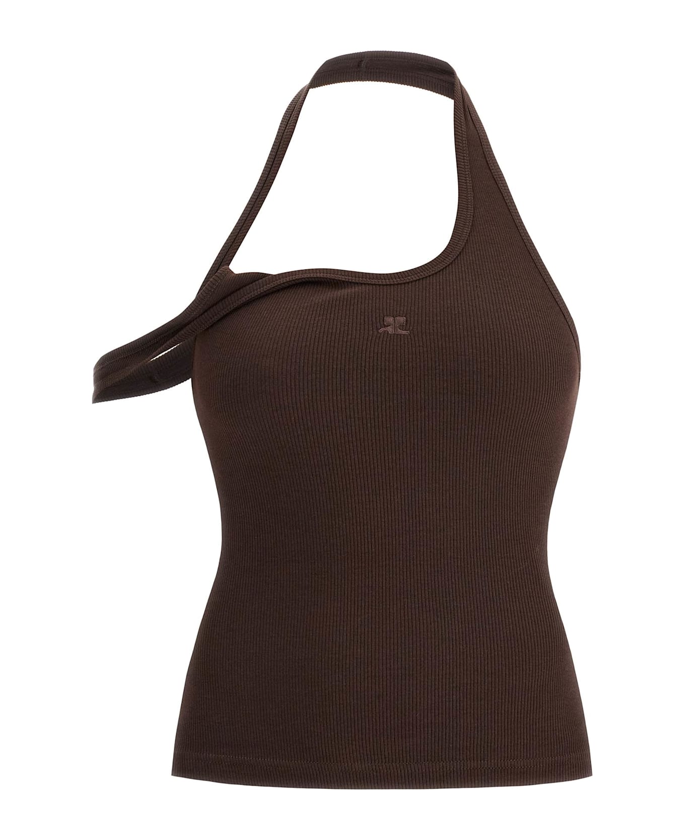 Courrèges Asymmetric Rib 90's Tank Top - CHOCOLATE (Brown)