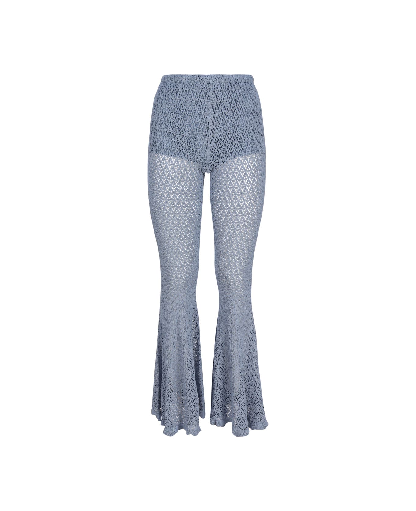 Blumarine Crochet Flared Trousers - Light blue