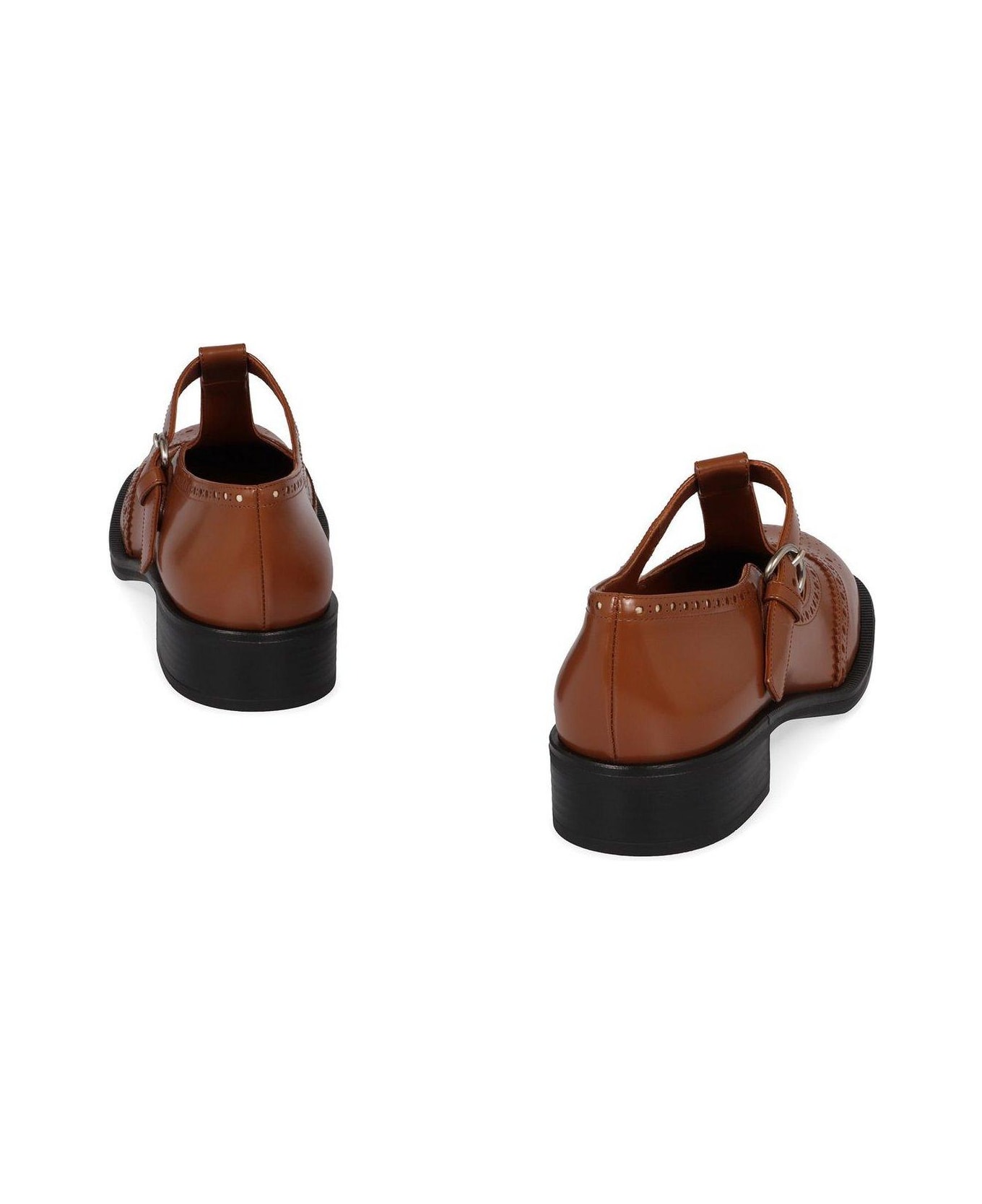 Miu Miu Round-toe T-strap Brogue Shoes | italist