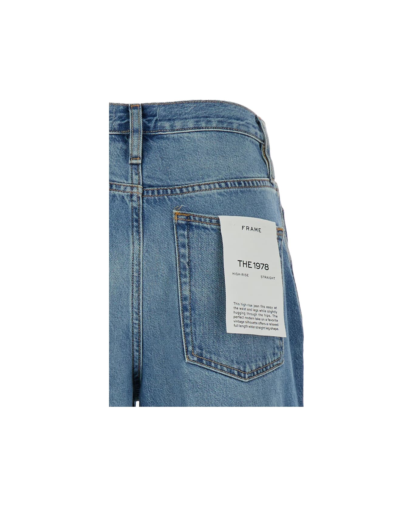 Frame Blue Denim 'the 1978' High Waist Jeans In Cotton Woman - Blu デニム