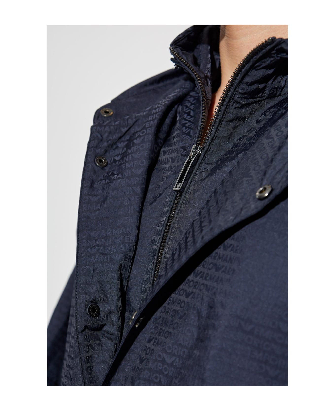 Emporio Armani Jacket With Detachable Hood - Blue