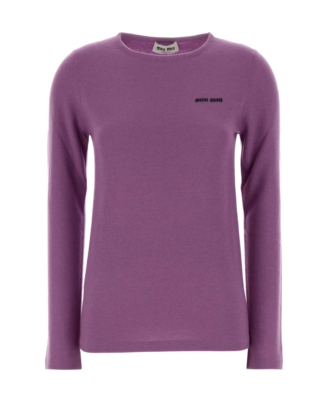 Miu Miu Purple Wool Blend Sweater - GLICINE