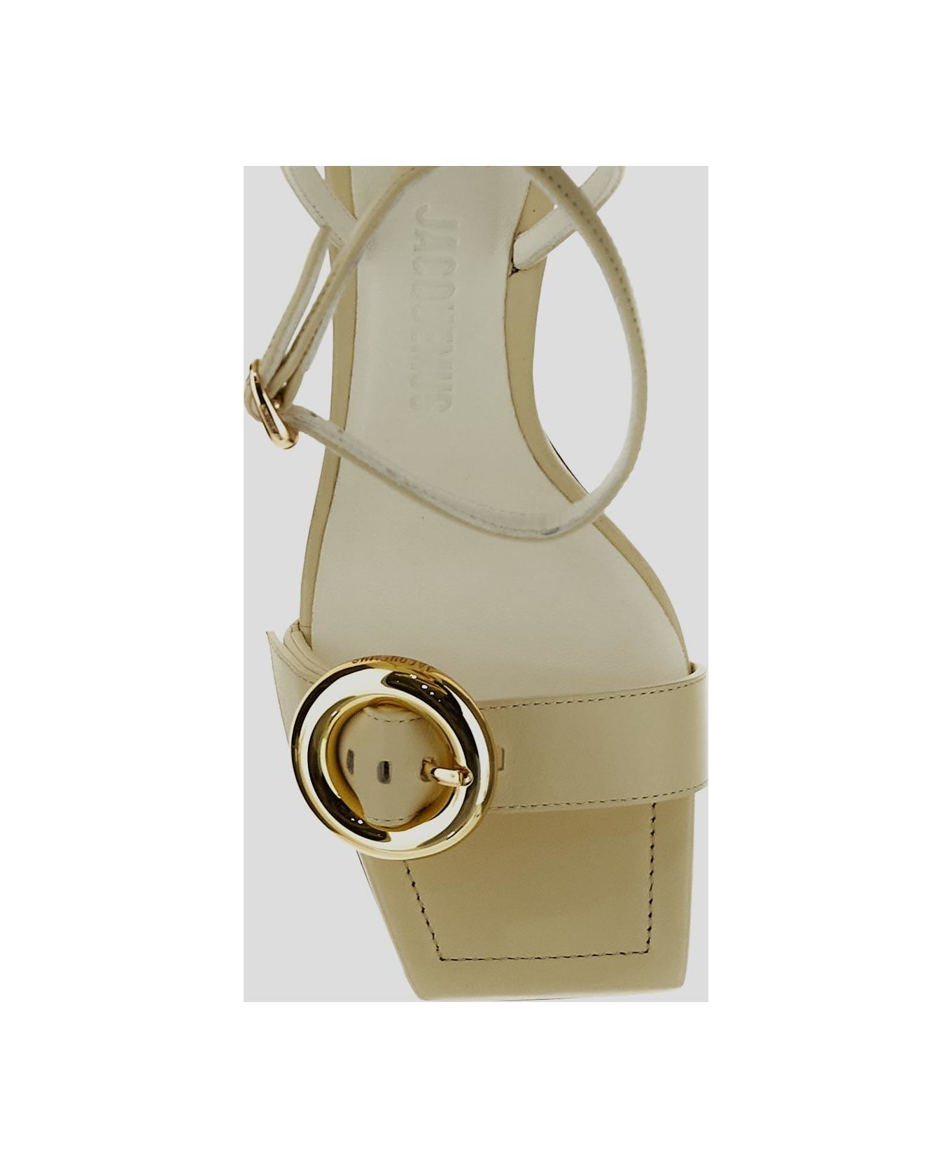 Jacquemus Circle Square Sling-backs - White