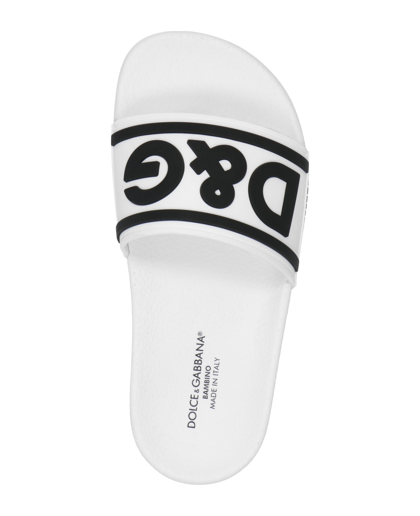 Dolce & Gabbana Logo Slides - White/Black シューズ