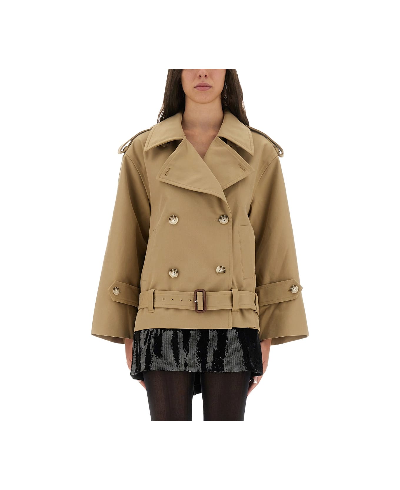self-portrait Trench Jacket - BEIGE