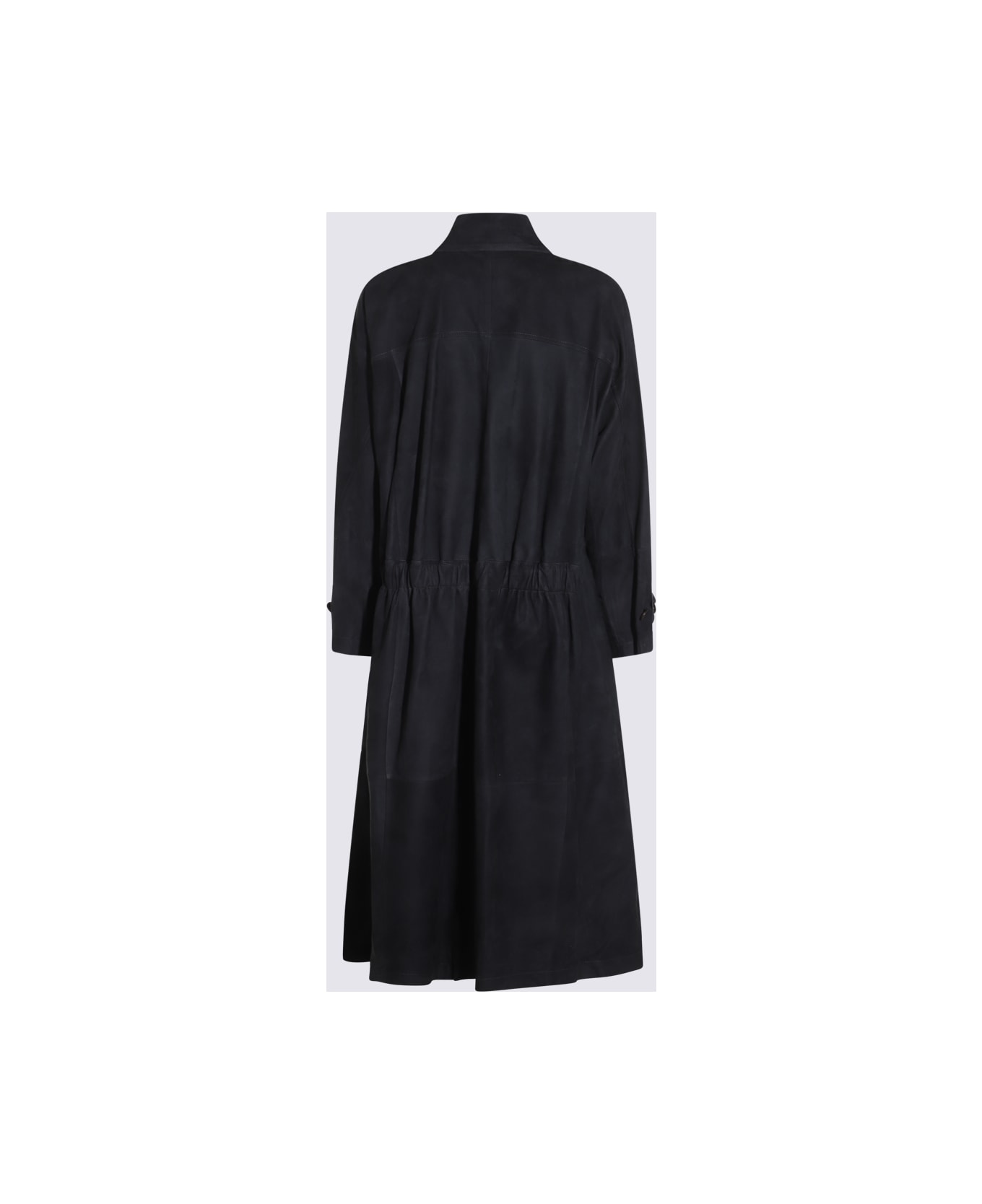 Brunello Cucinelli Dark Blue Leather Jacket - Denim